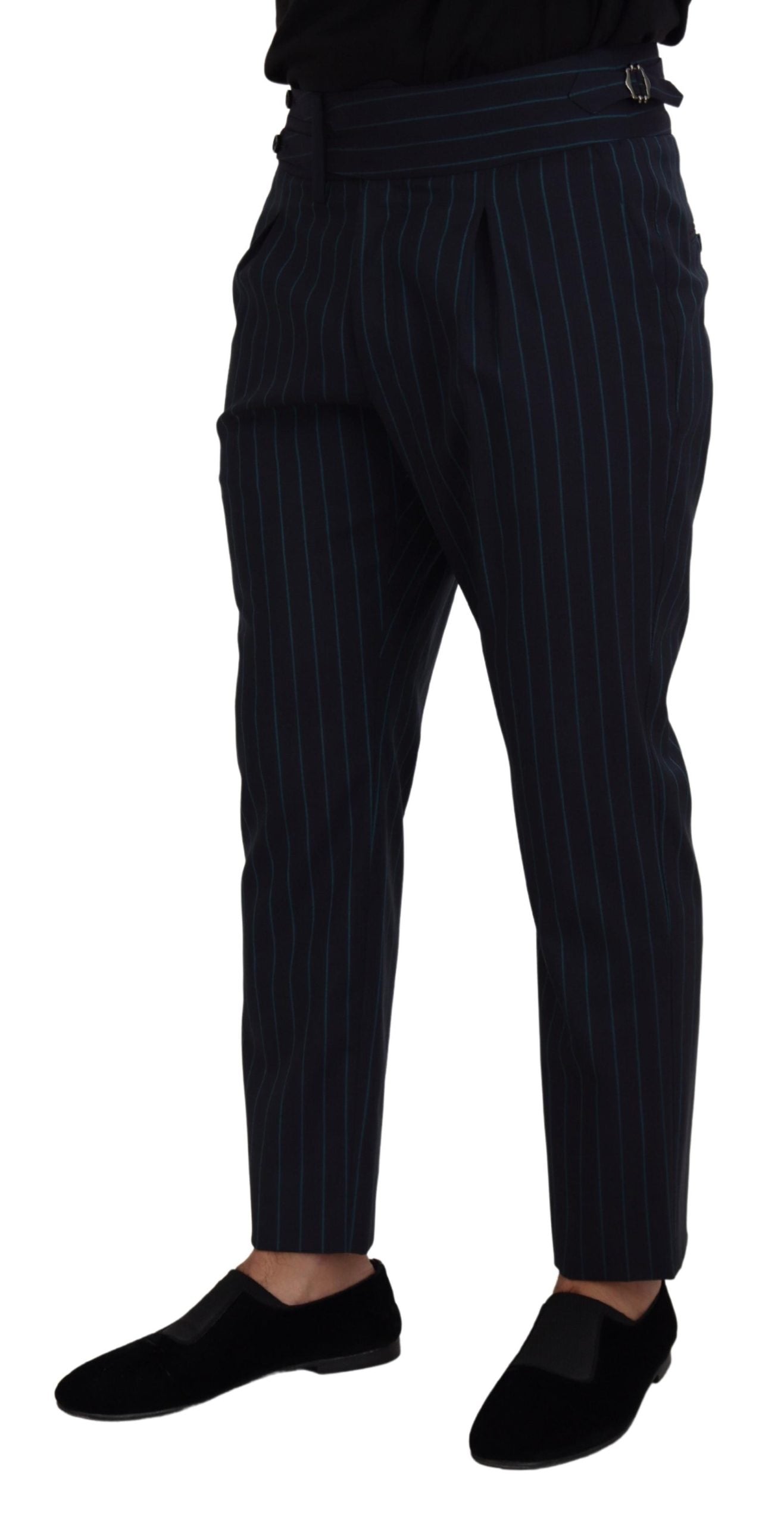 Blue Striped Men Formal Pants - ventzia