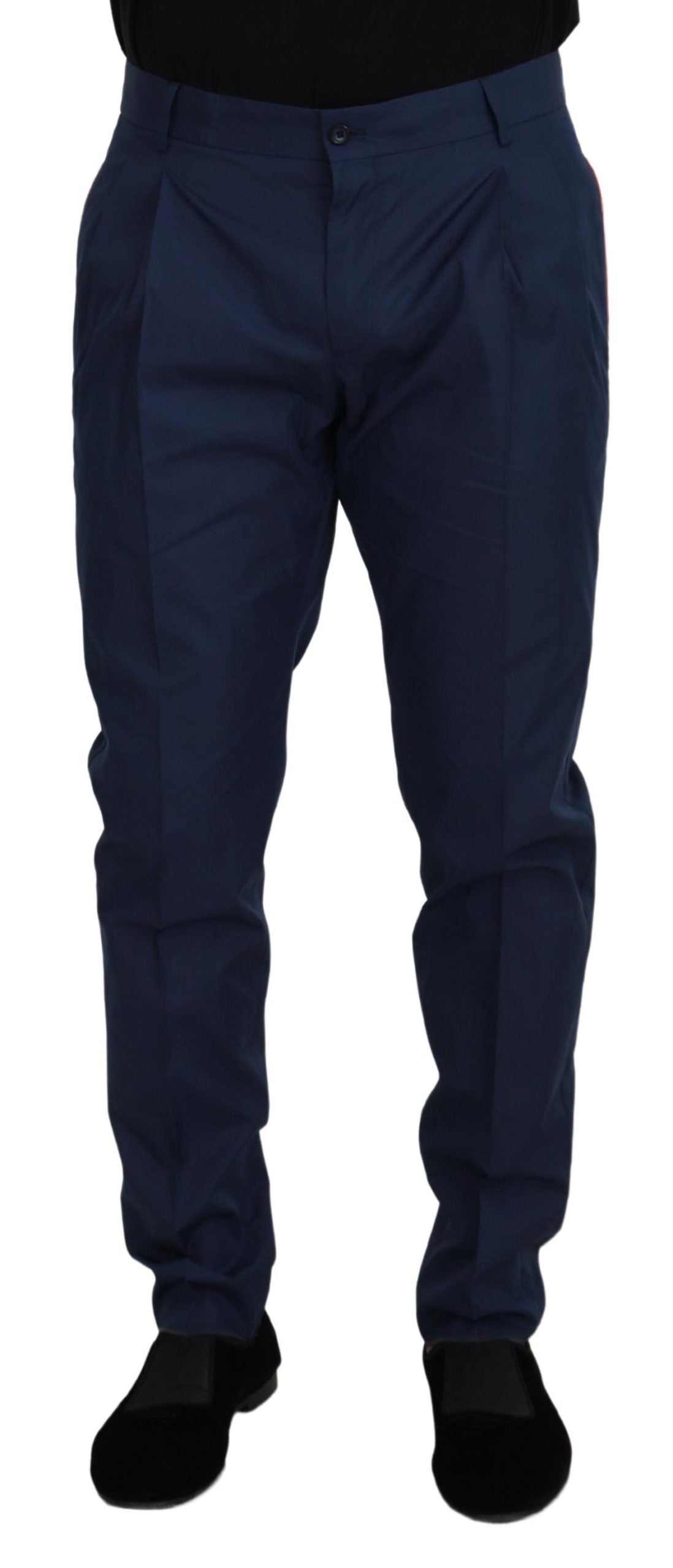 Blue Cotton Chino Formal Pants - ventzia