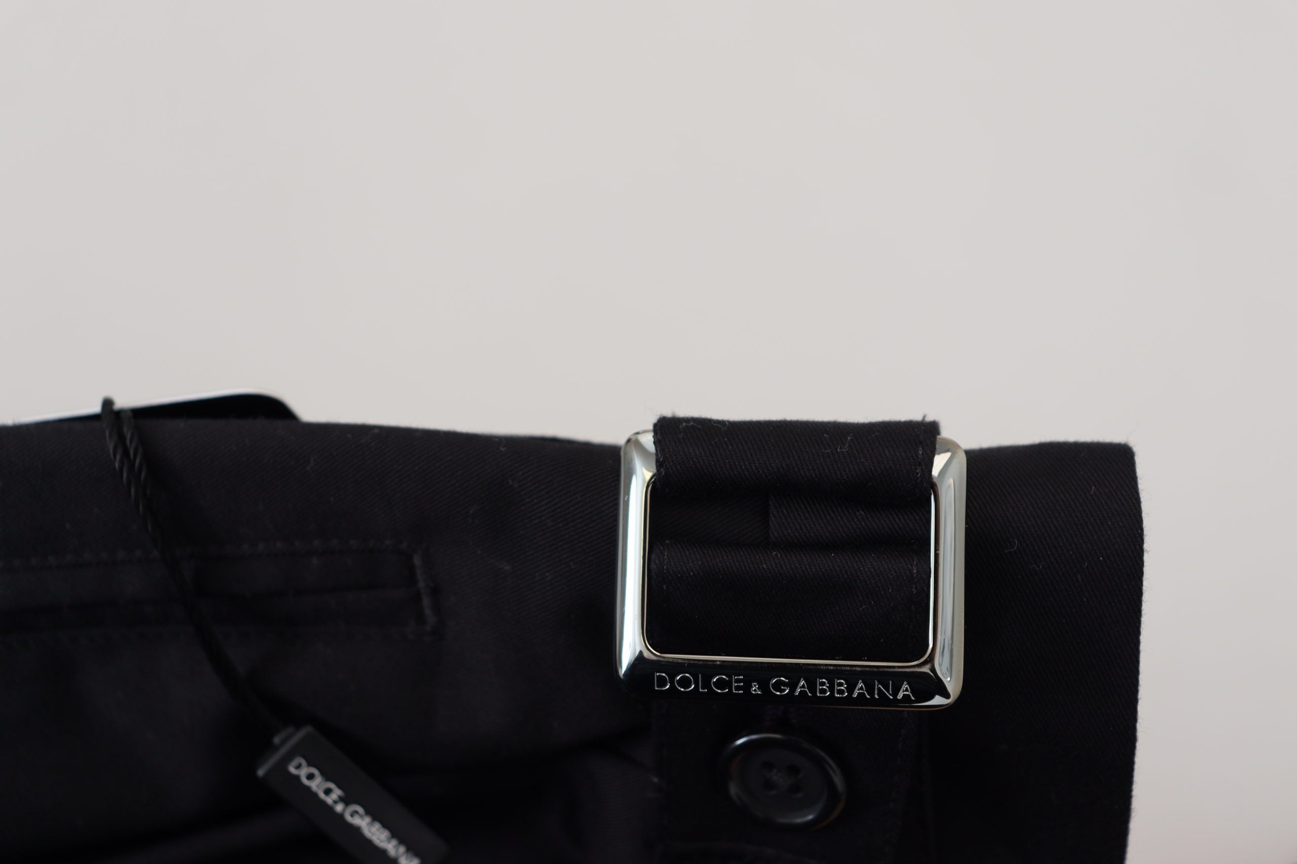 Black Cotton Chino Formal Pants - ventzia
