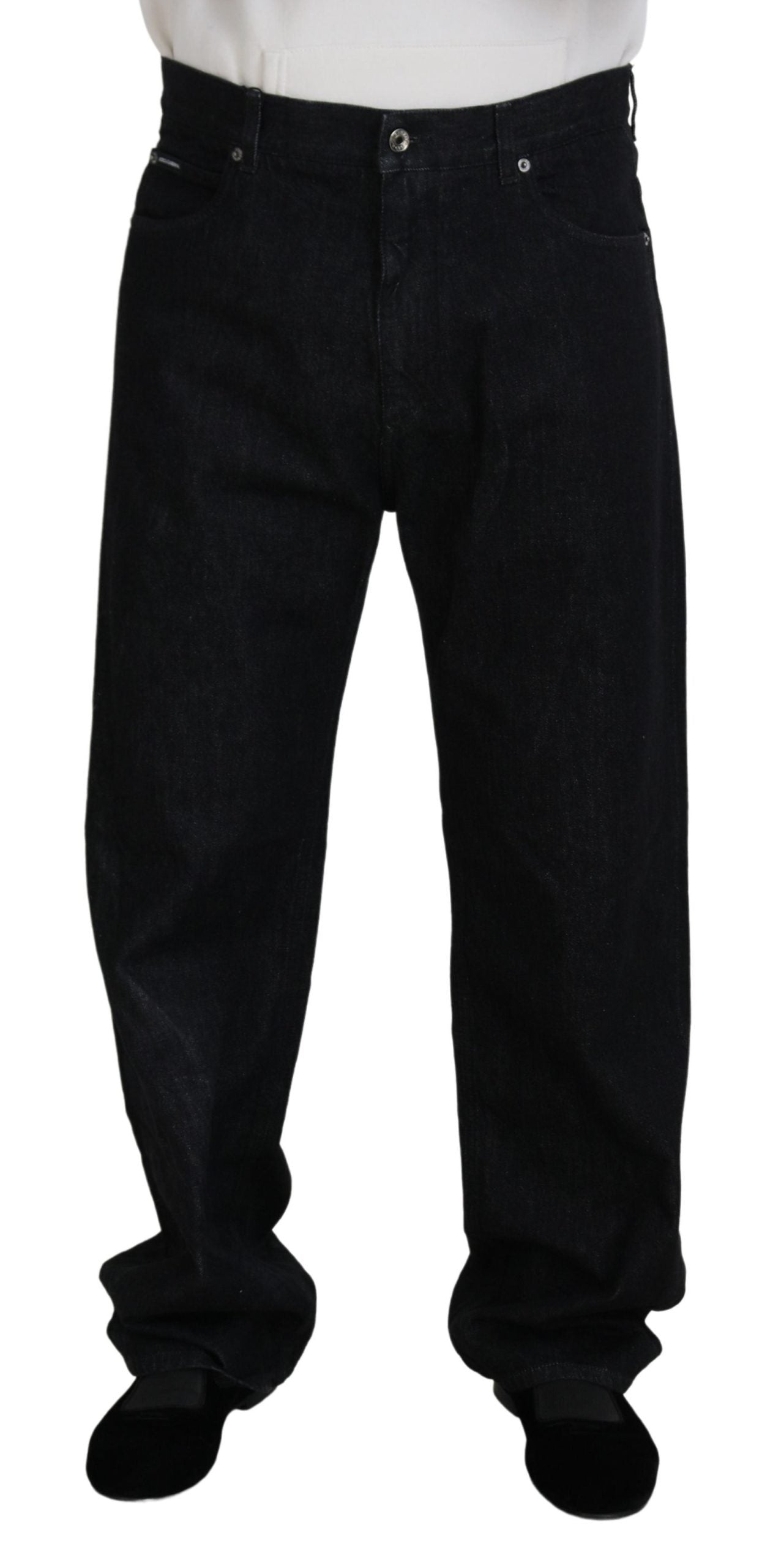 Black Washed Cotton Men Casual Denim Jeans - ventzia