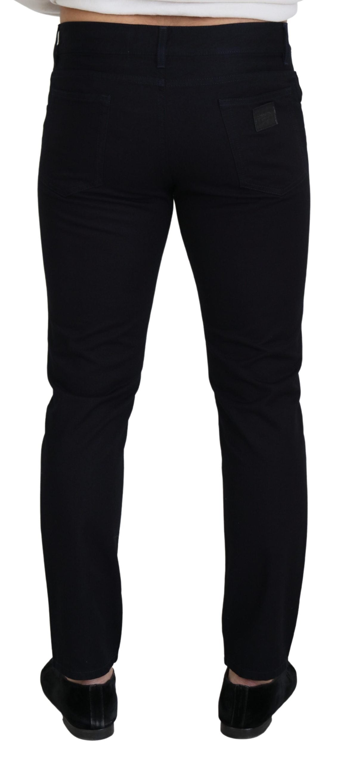 Black Cotton Skinny Casual Denim Jeans - ventzia