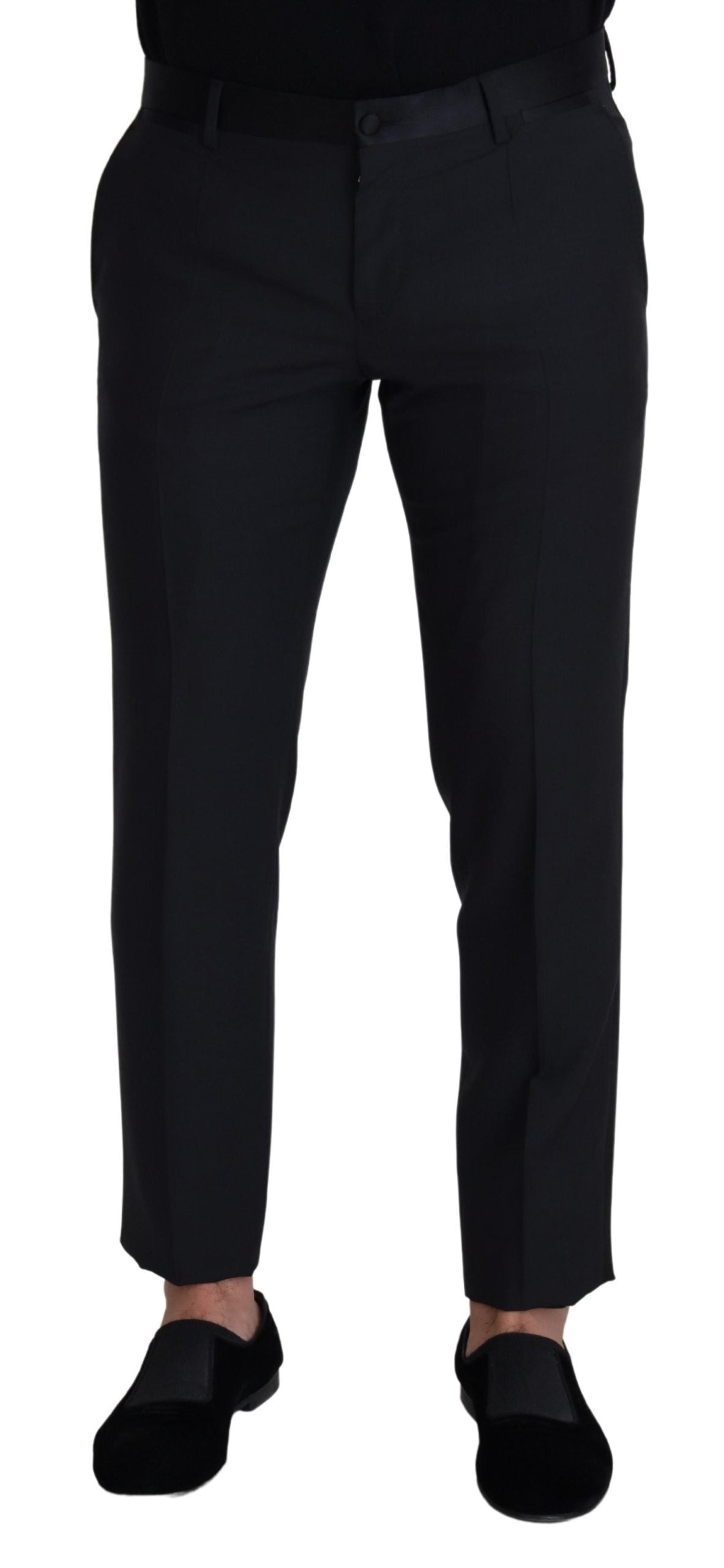 Black Wool Men Formal Pants - ventzia