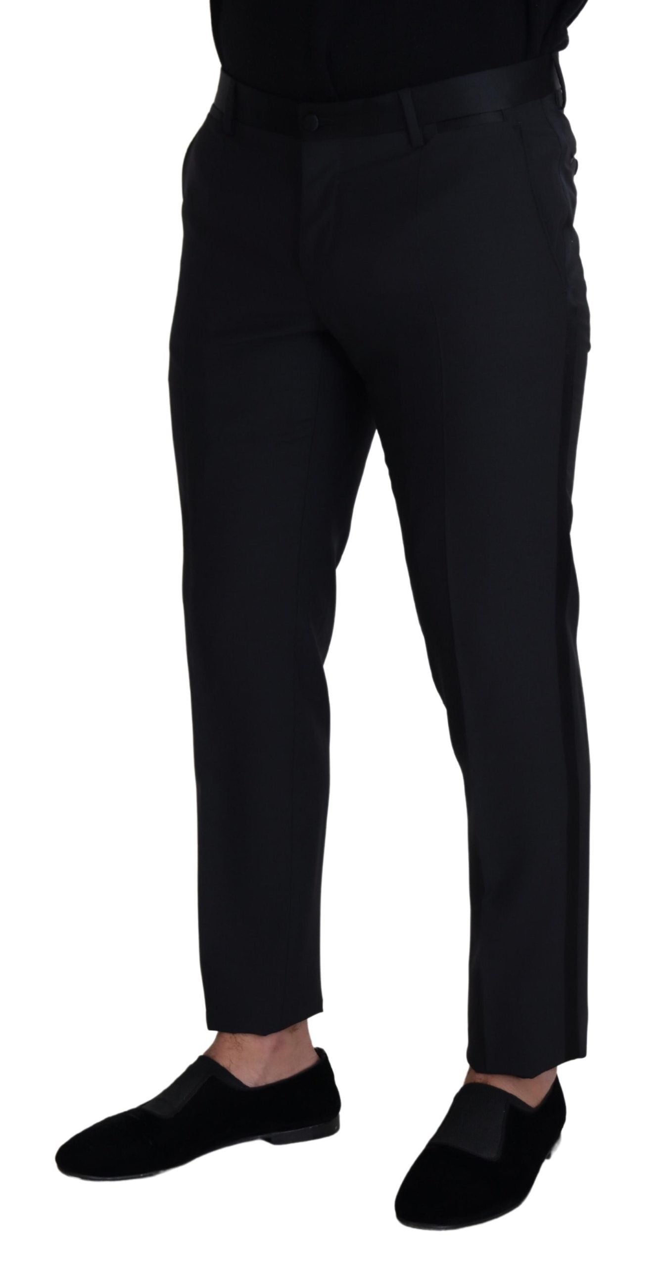 Black Wool Men Formal Pants - ventzia