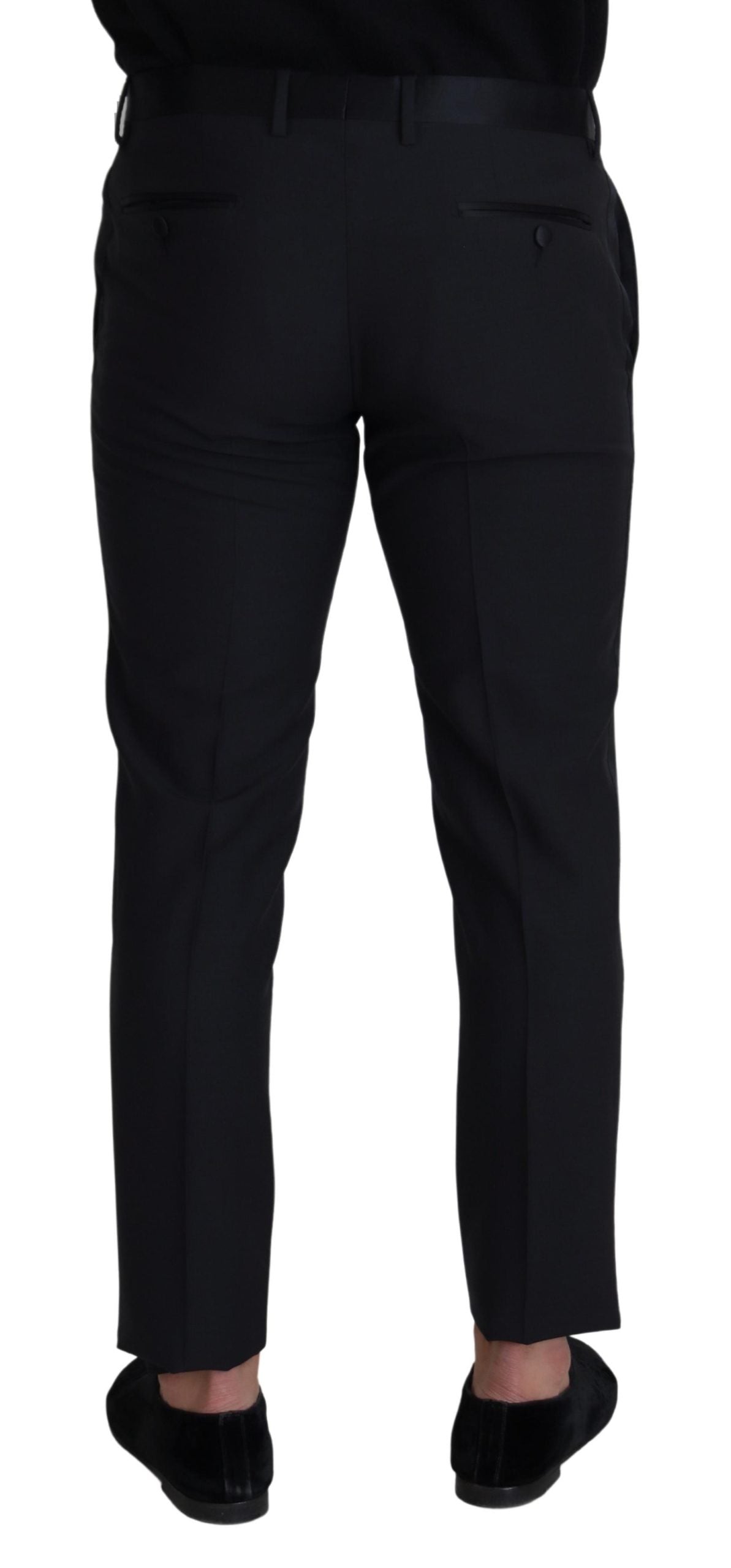 Black Wool Men Formal Pants - ventzia