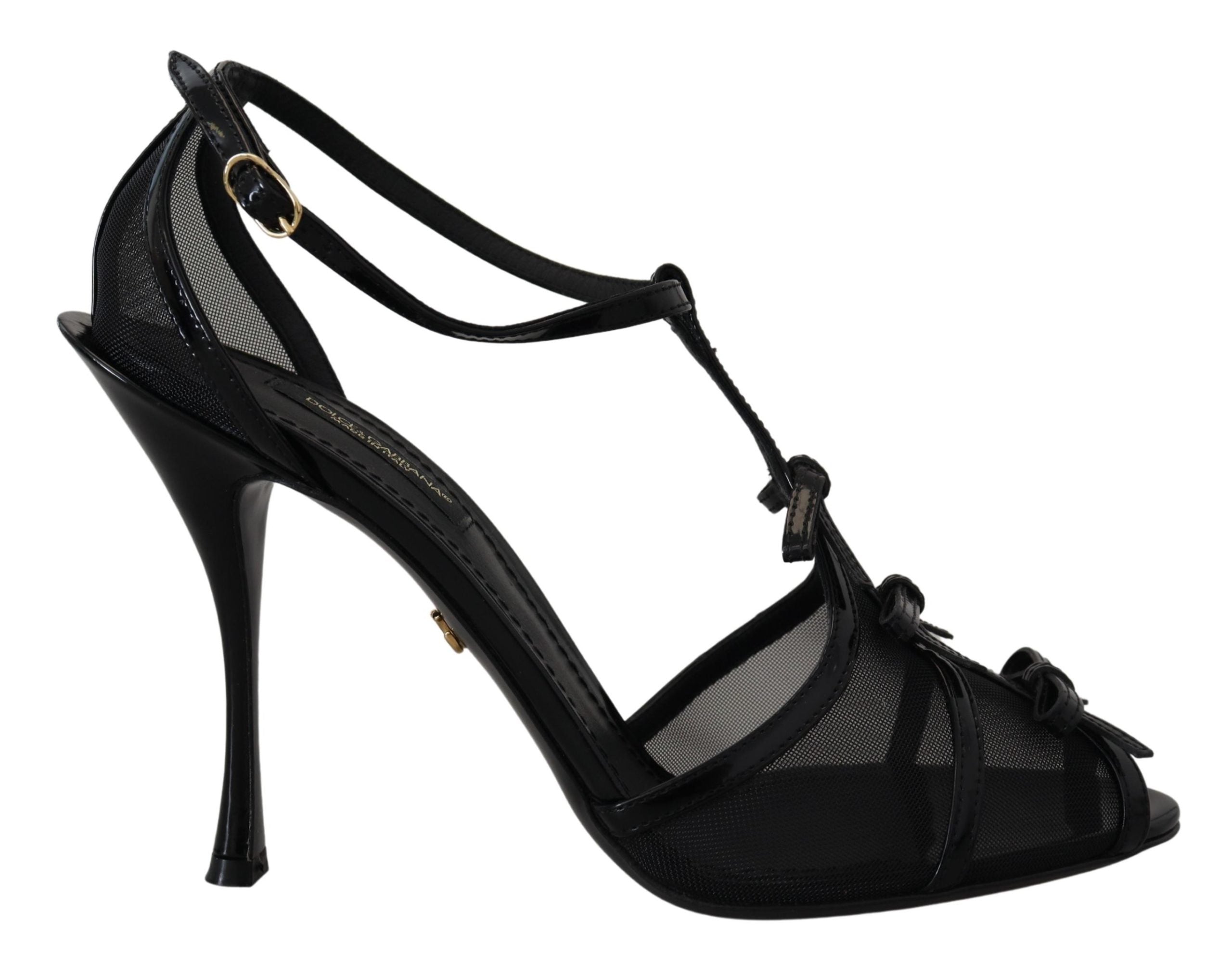 Black Stiletto High Heels Sandals Shoes - ventzia