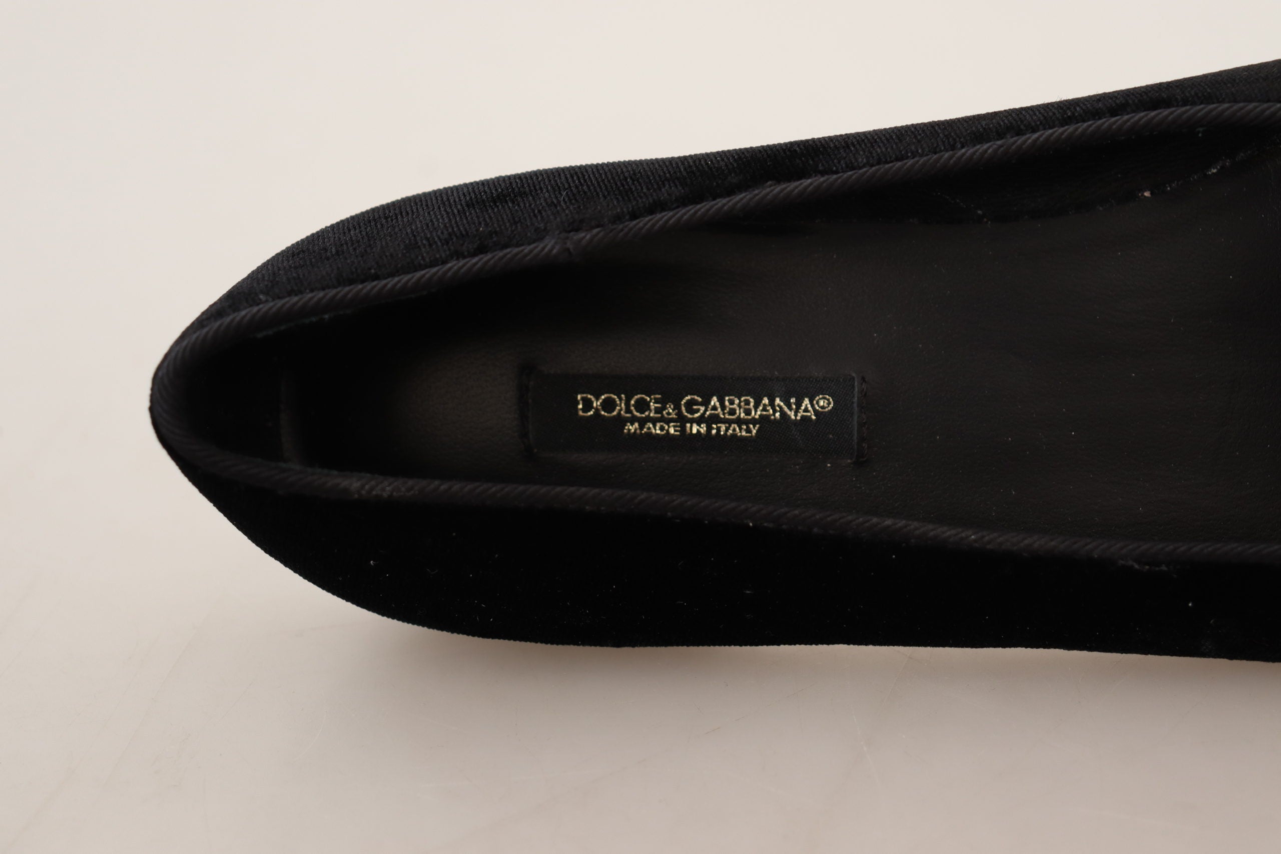 Black DG Sacred Heart Patch Slip On Flat Shoes - ventzia