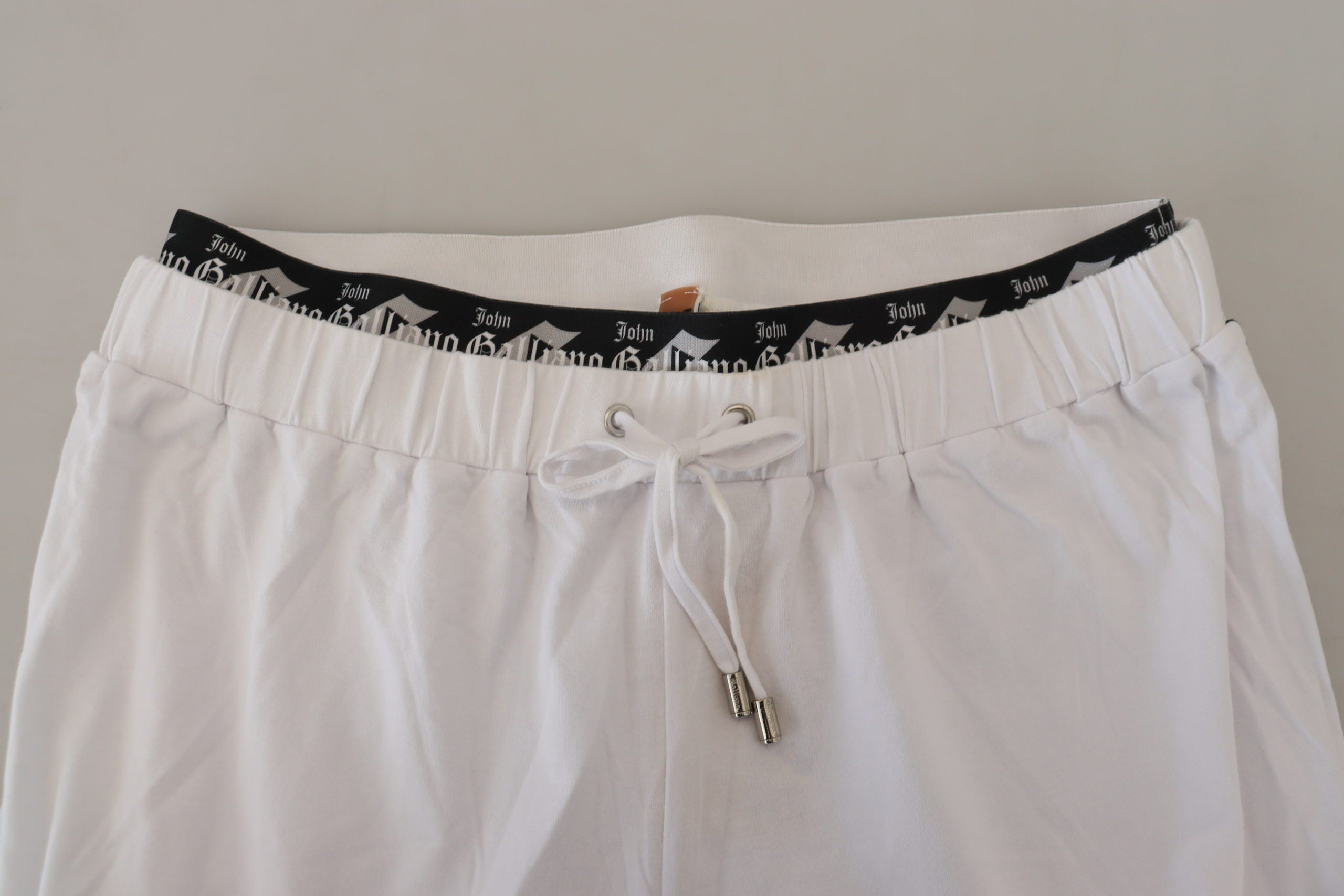 White Cotton Logo Loose Men Pants - ventzia