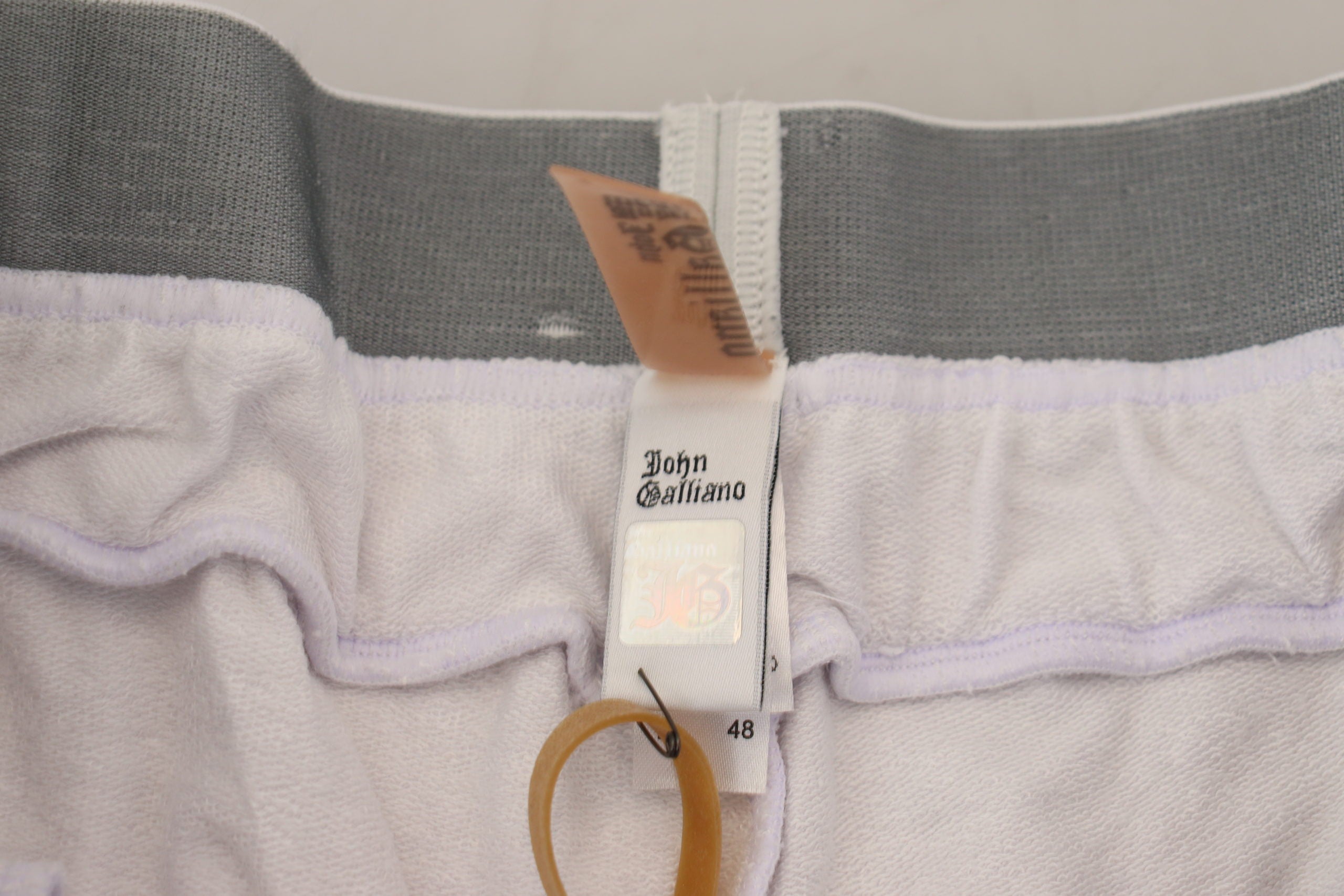 White Cotton Logo Mens Jogger Pants - ventzia