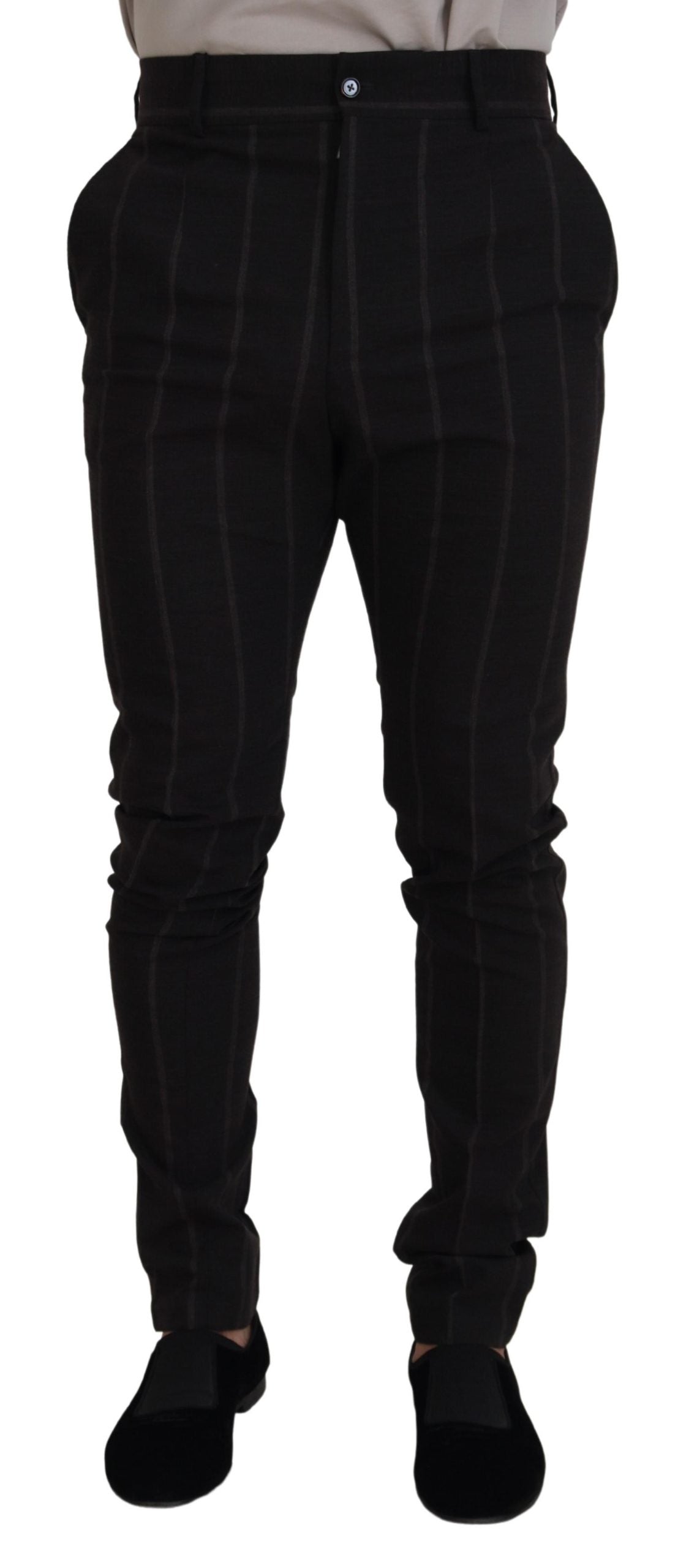 Black Wool Chino Formal Men Pants - ventzia
