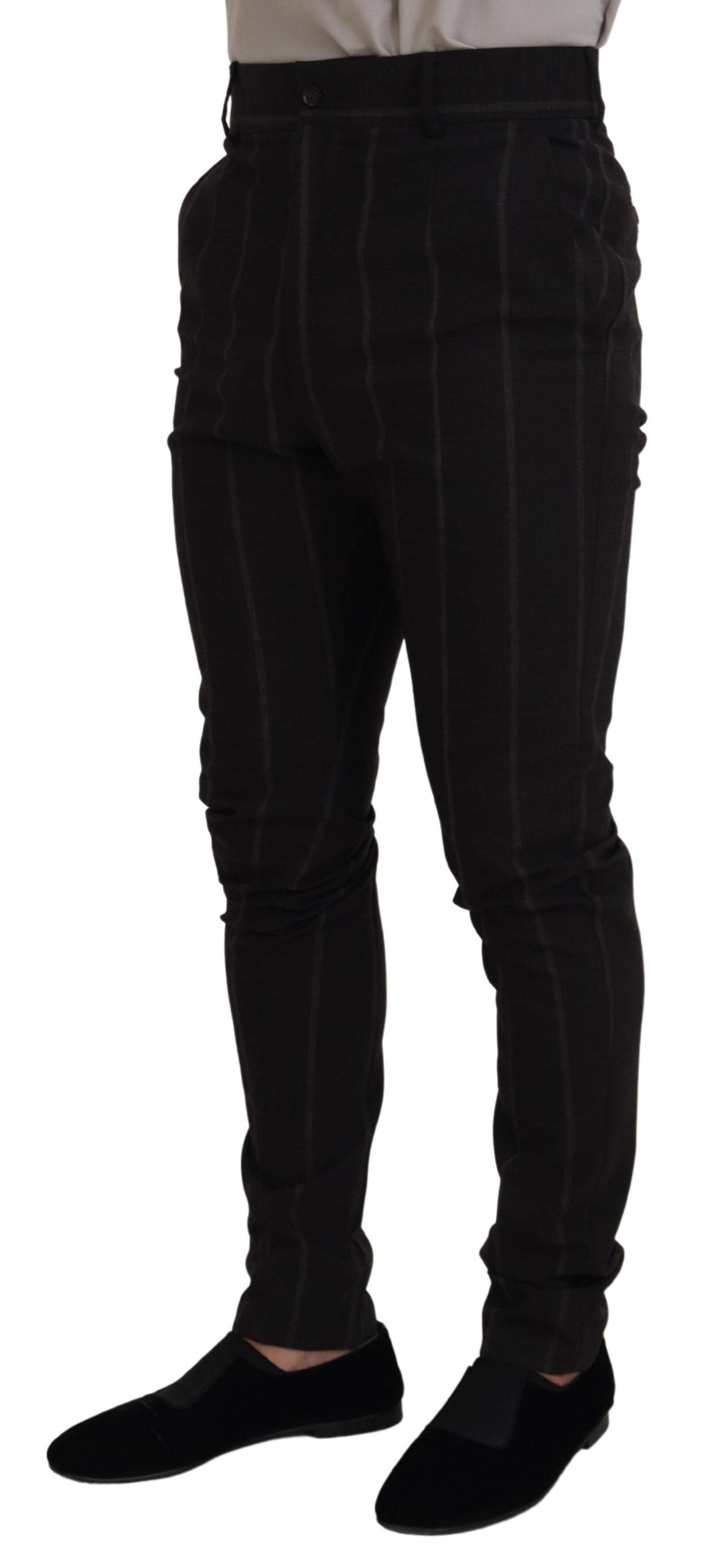 Black Wool Chino Formal Men Pants - ventzia