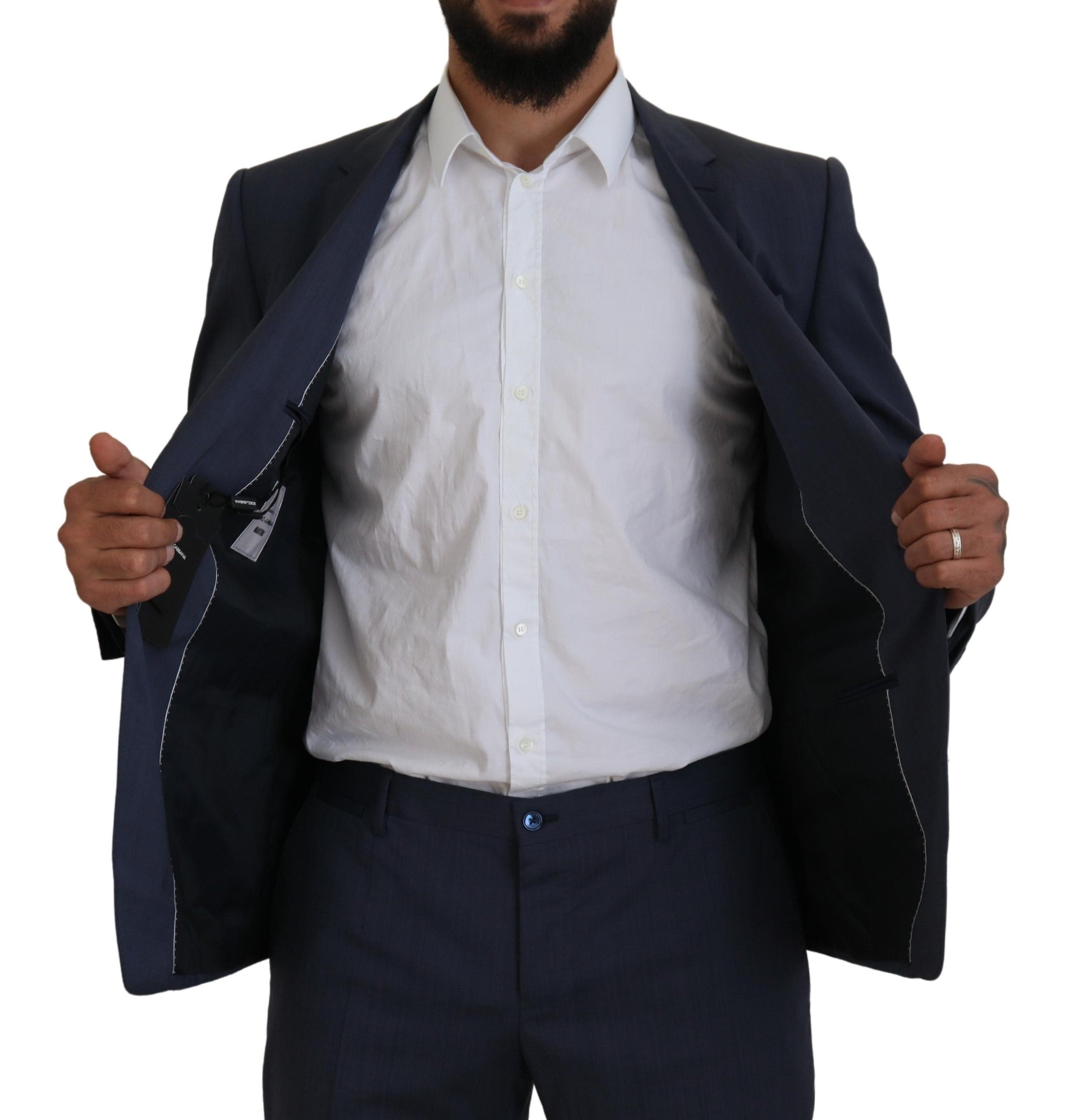 Blue Wool MARTINI 2 Piece Slim Fit Suit - ventzia