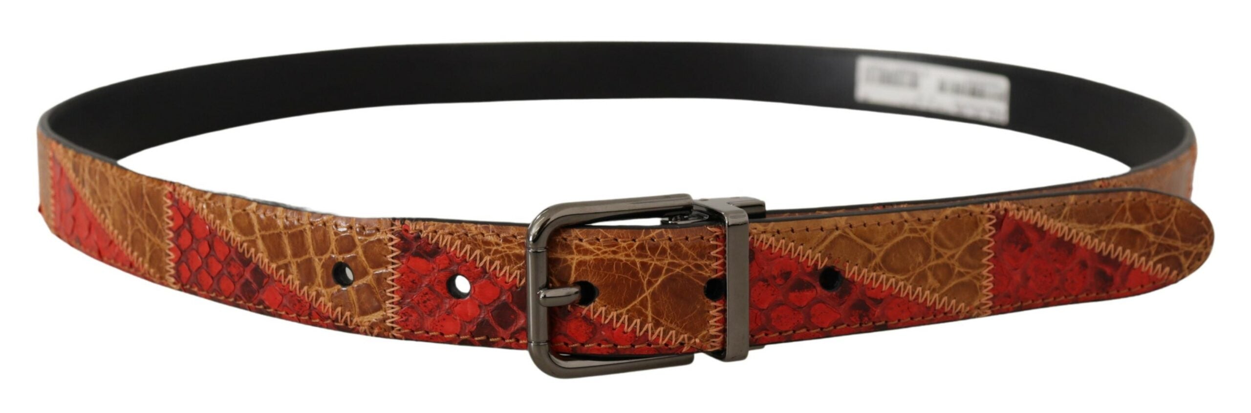 Multicolor Exotic Vintage Chrome Buckle Belt - ventzia