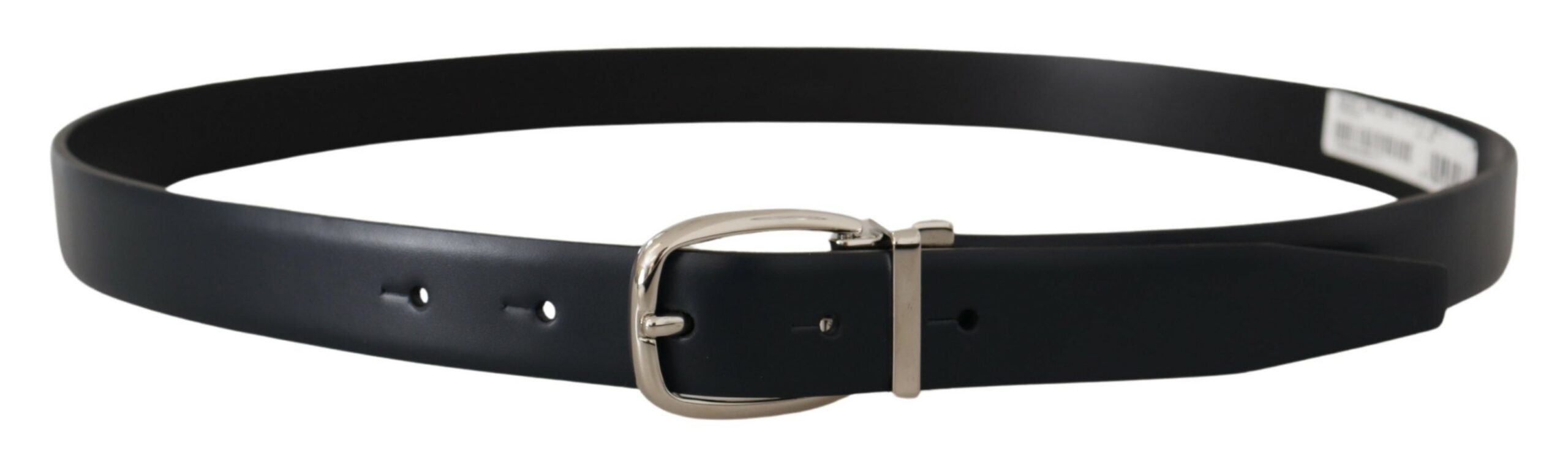 Black Leather Formal Silver Metal Buckle Belt - ventzia
