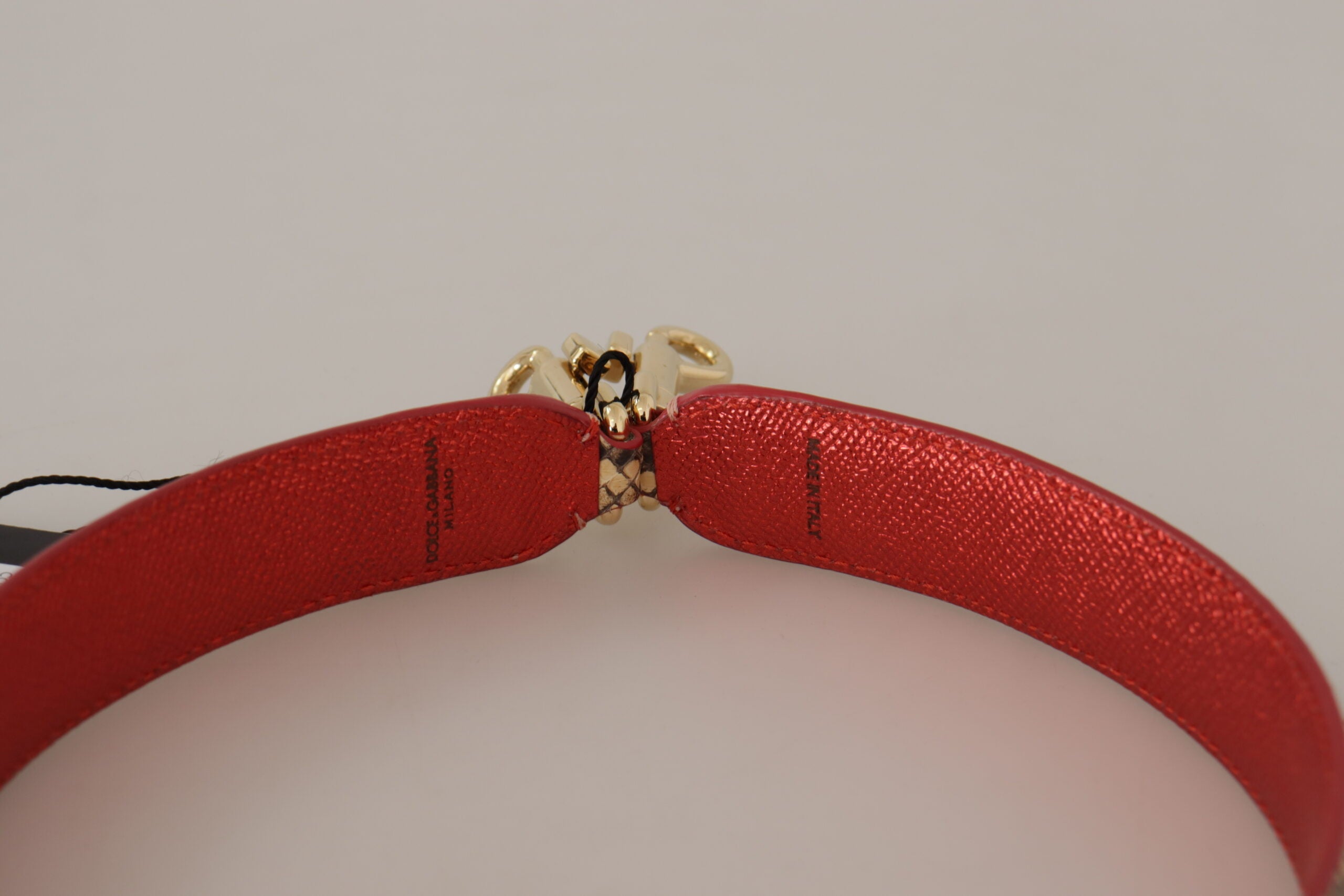 Beige Exotic Leather Crystals Shoulder Strap - ventzia