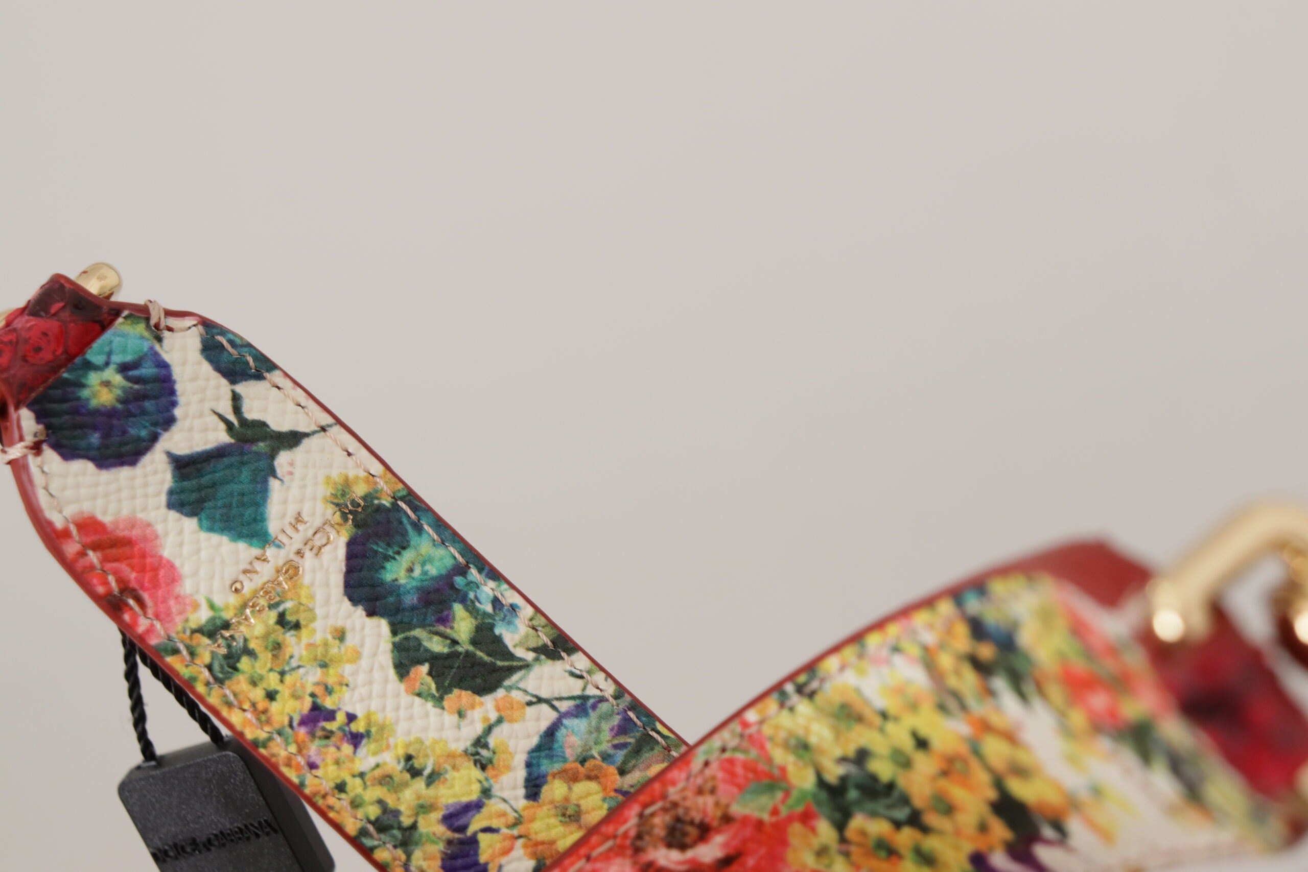 Red Exotic Leather Crystals Reversible Shoulder Strap - ventzia