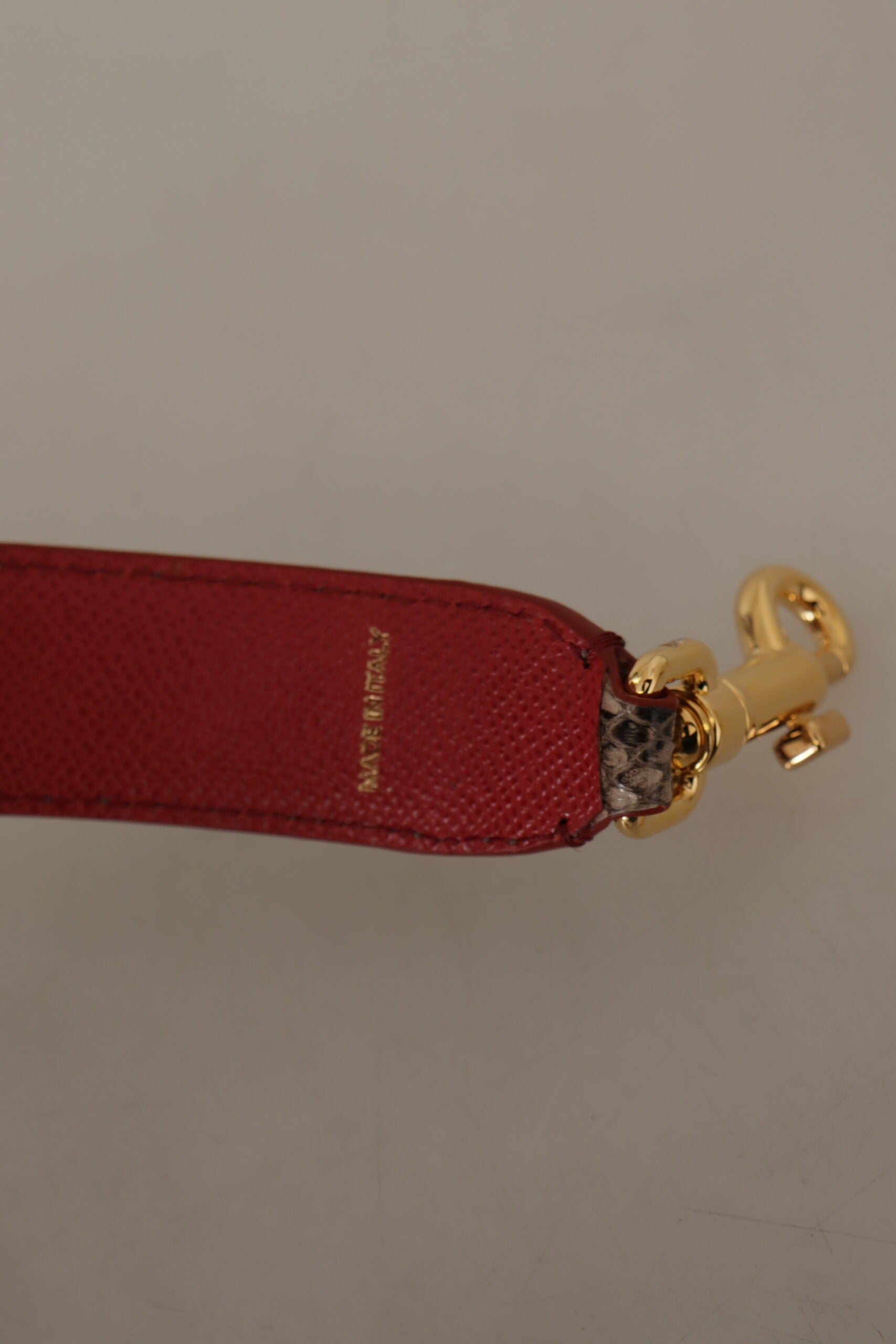 Brown Python Leather Studded Shoulder Strap - ventzia