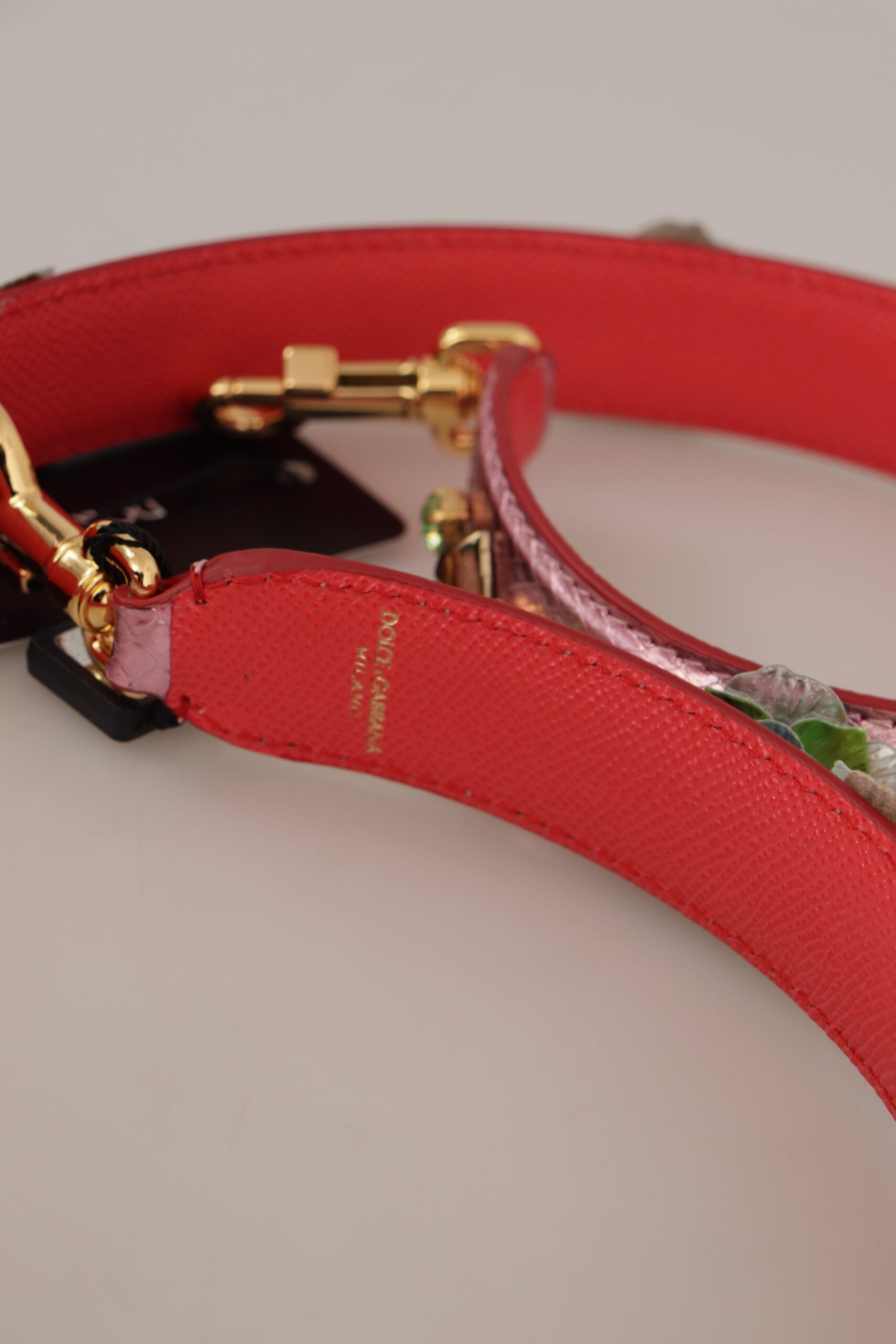Metallic Pink Leather Studded Shoulder Strap - ventzia
