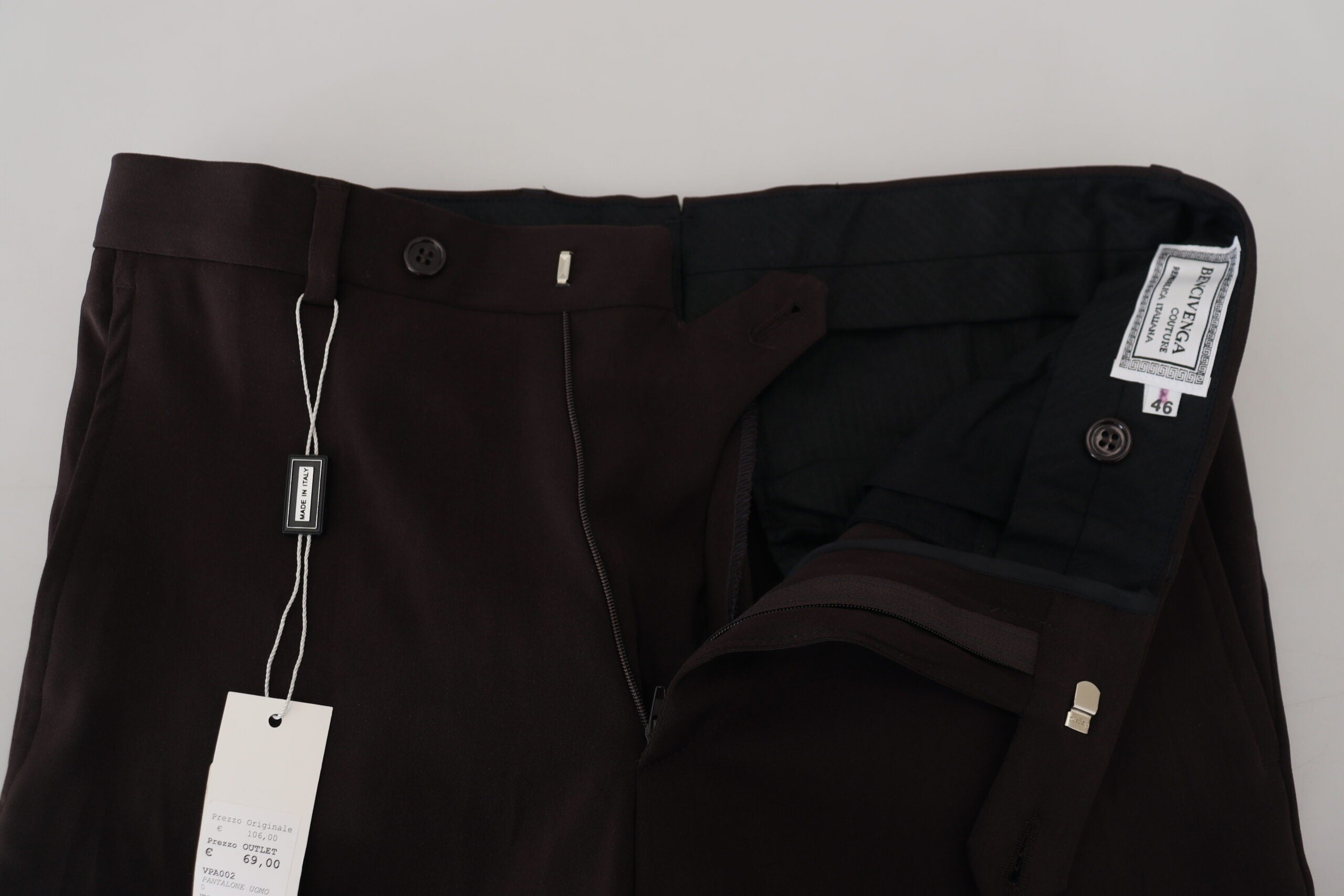 Brown Straight Fit Formal Men Pants - ventzia