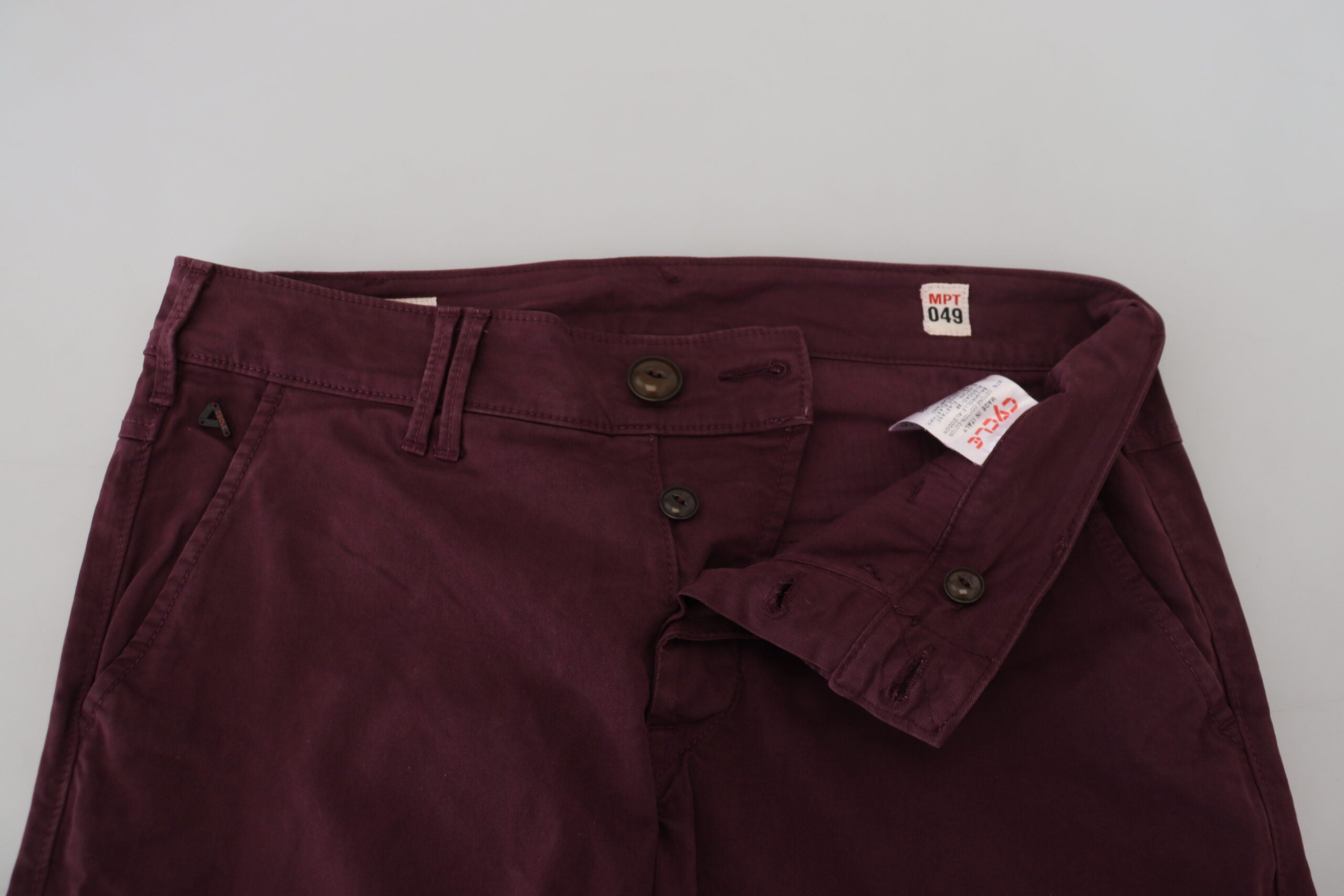 Maroon Cotton Stretch Skinny Casual Men Pants - ventzia