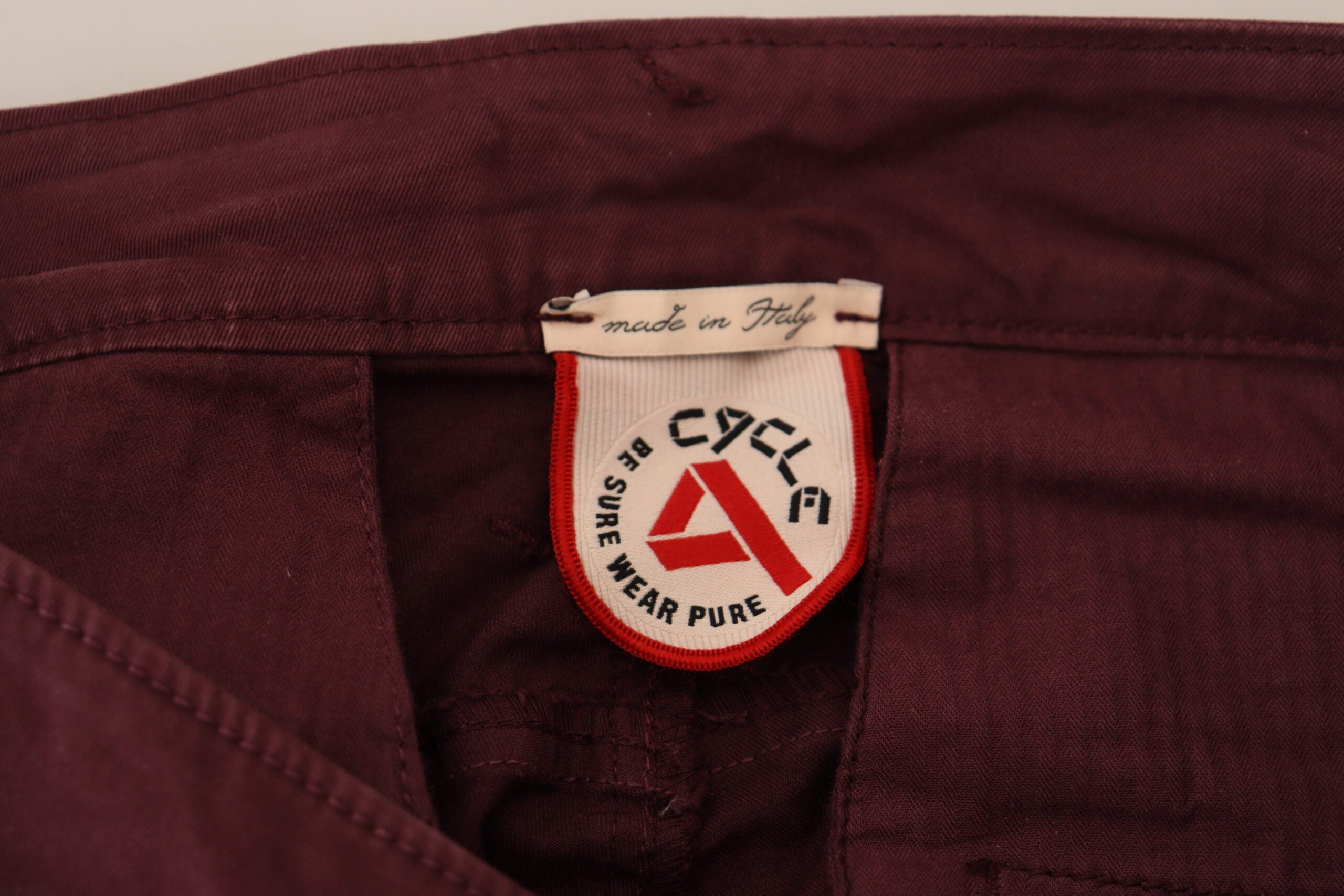 Maroon Cotton Stretch Skinny Casual Men Pants - ventzia