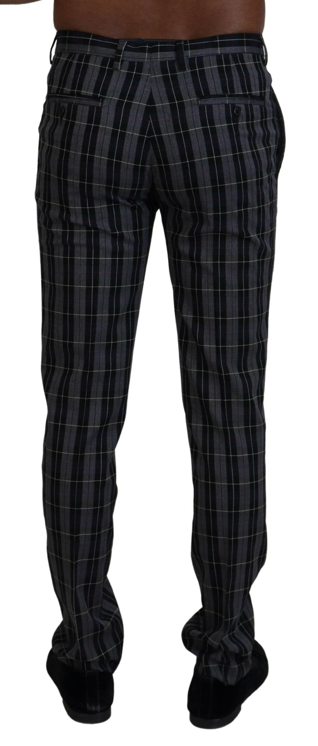 Gray Checkered Slim Fit Men Pants - ventzia