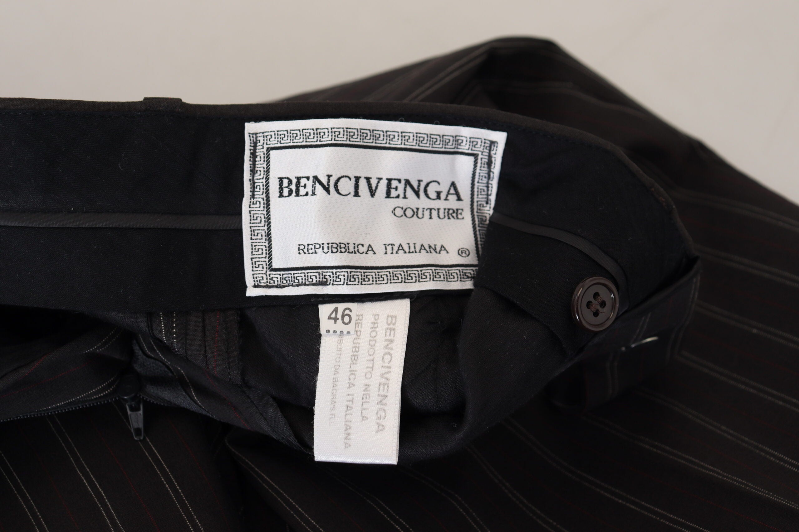 Black Stripes Viscose Dress Pants - ventzia