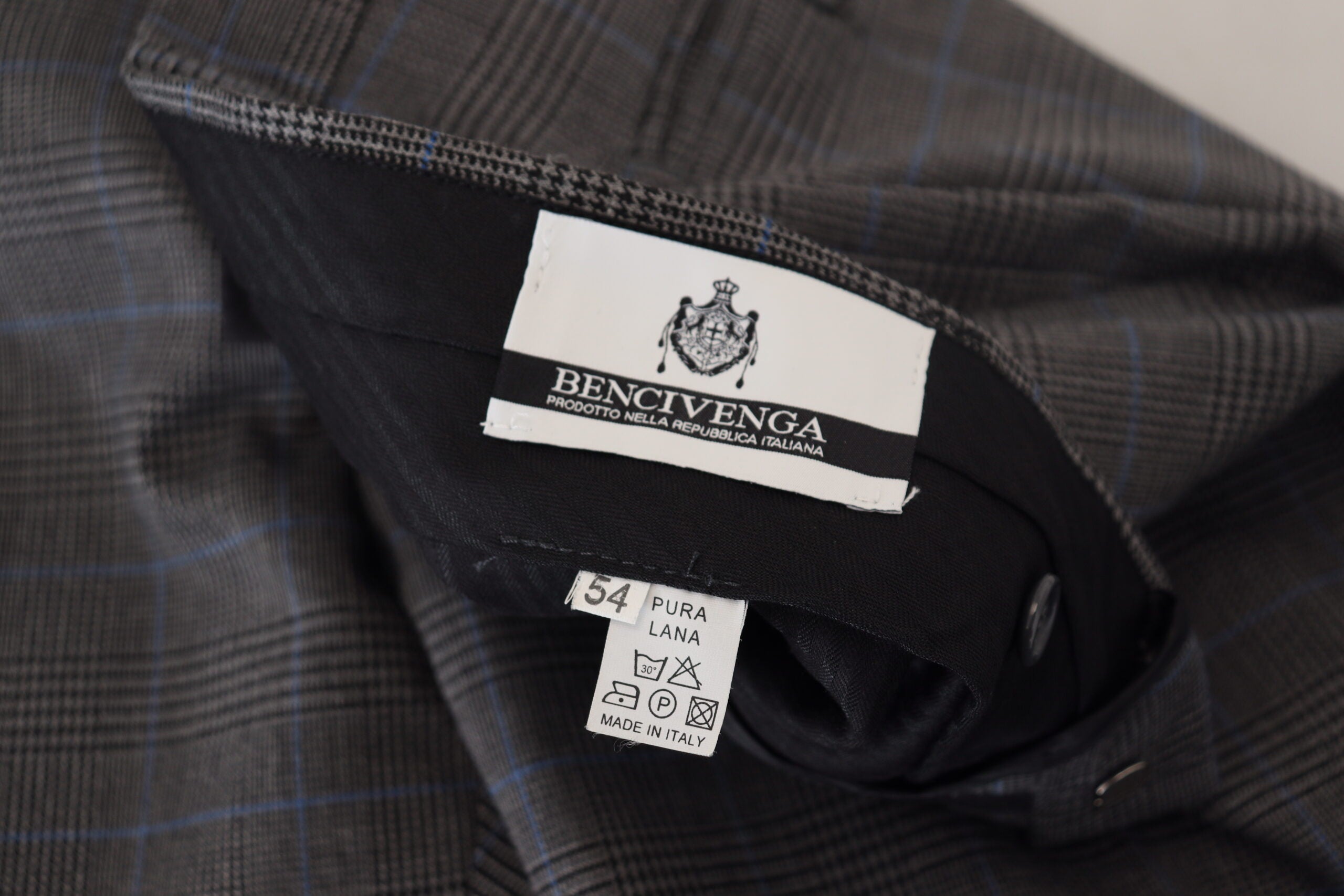 Gray Checkered Wool Dress Formal Pants - ventzia
