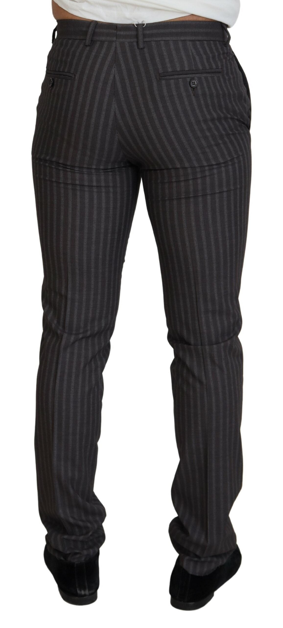 Brown Stripes Slim Fit Men Pants - ventzia