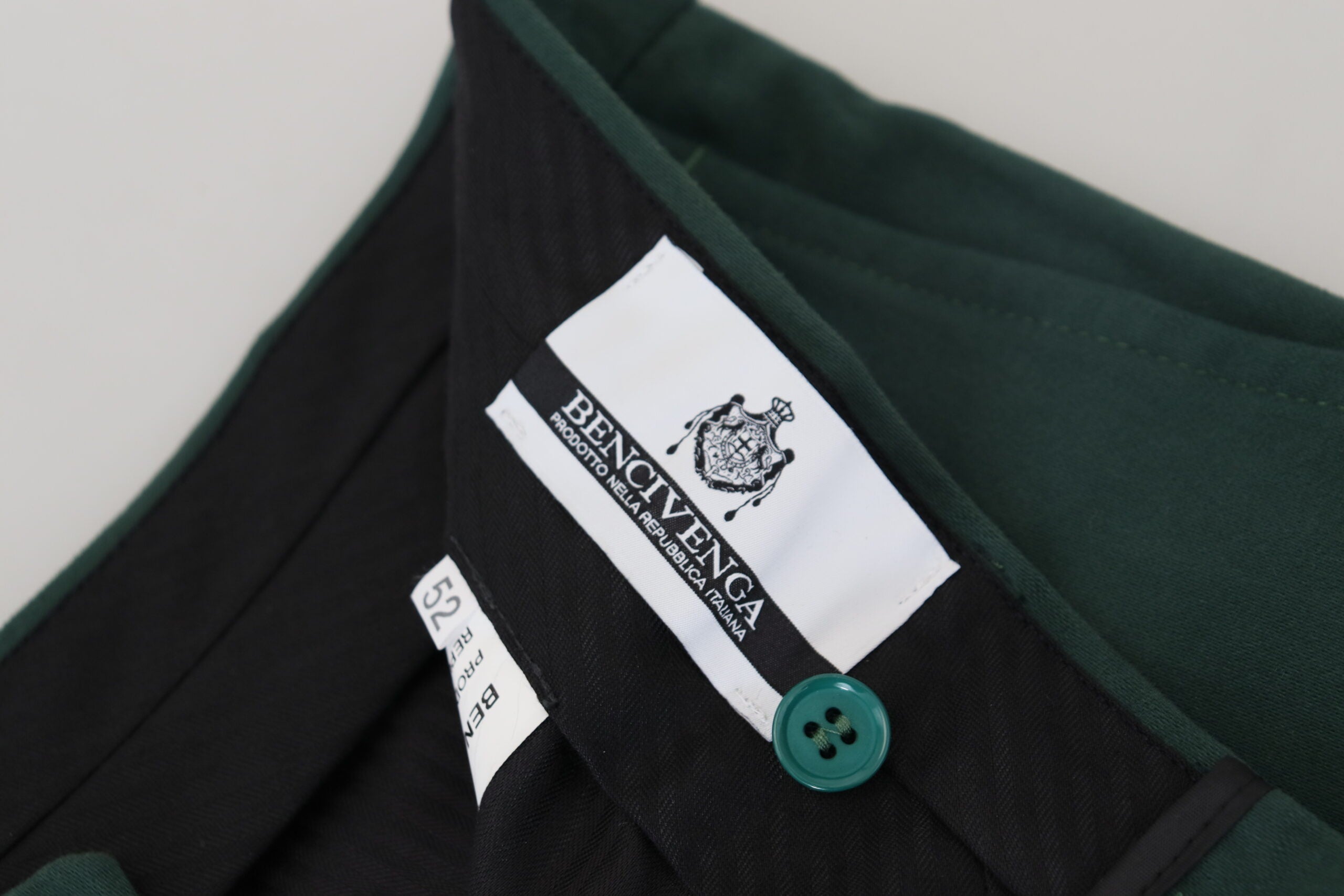 Dark Green Cotton Skinny Men Pants - ventzia