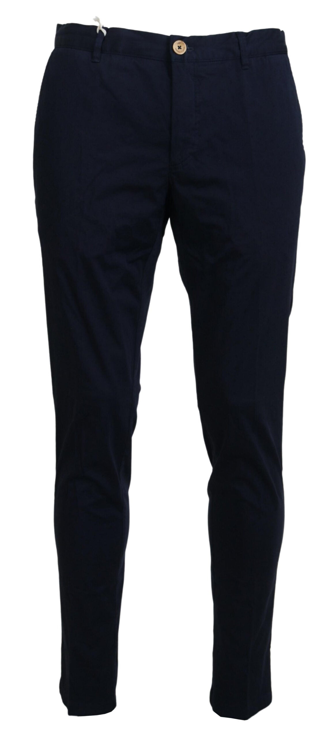 Dark Blue Cotton Skinny Men Pants - ventzia