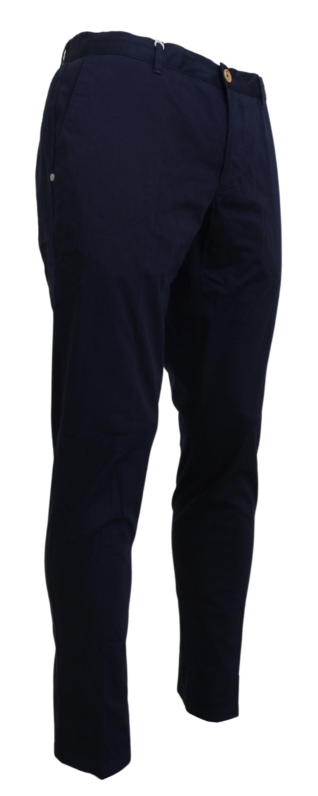 Dark Blue Cotton Skinny Men Pants - ventzia