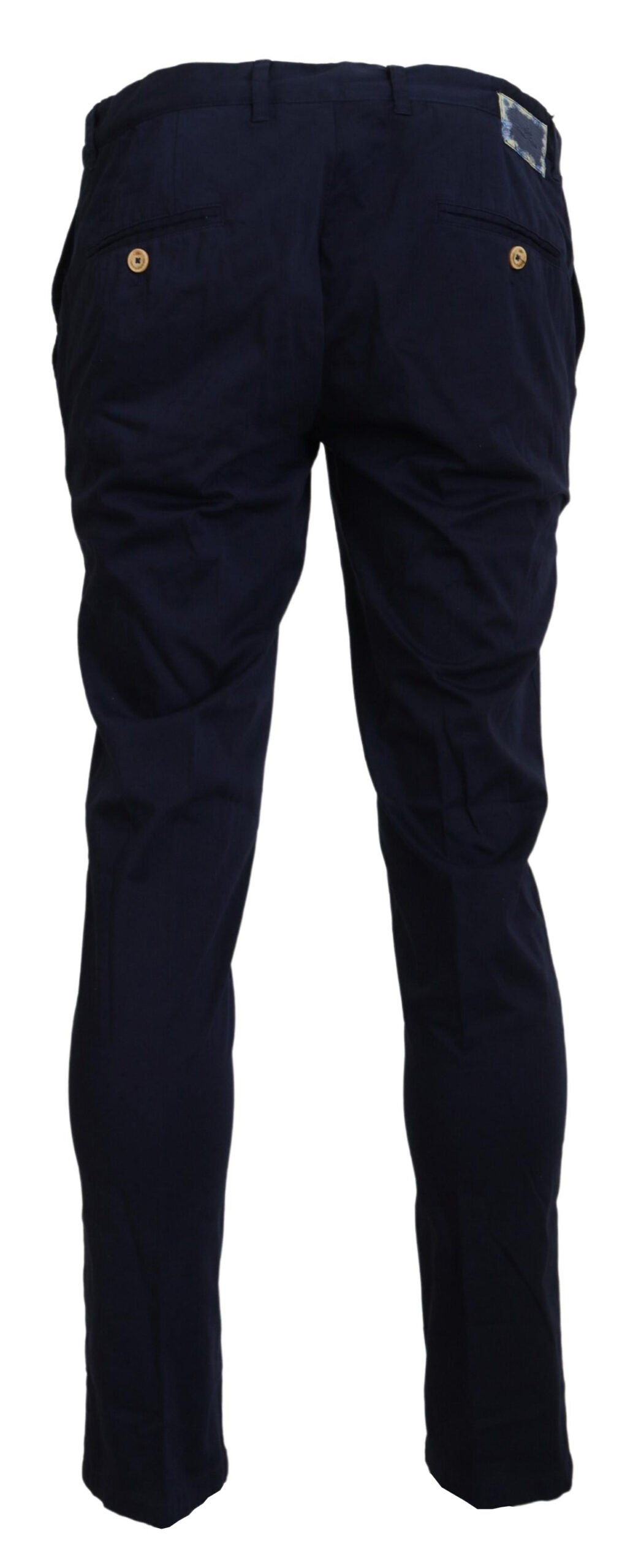 Dark Blue Cotton Skinny Men Pants - ventzia