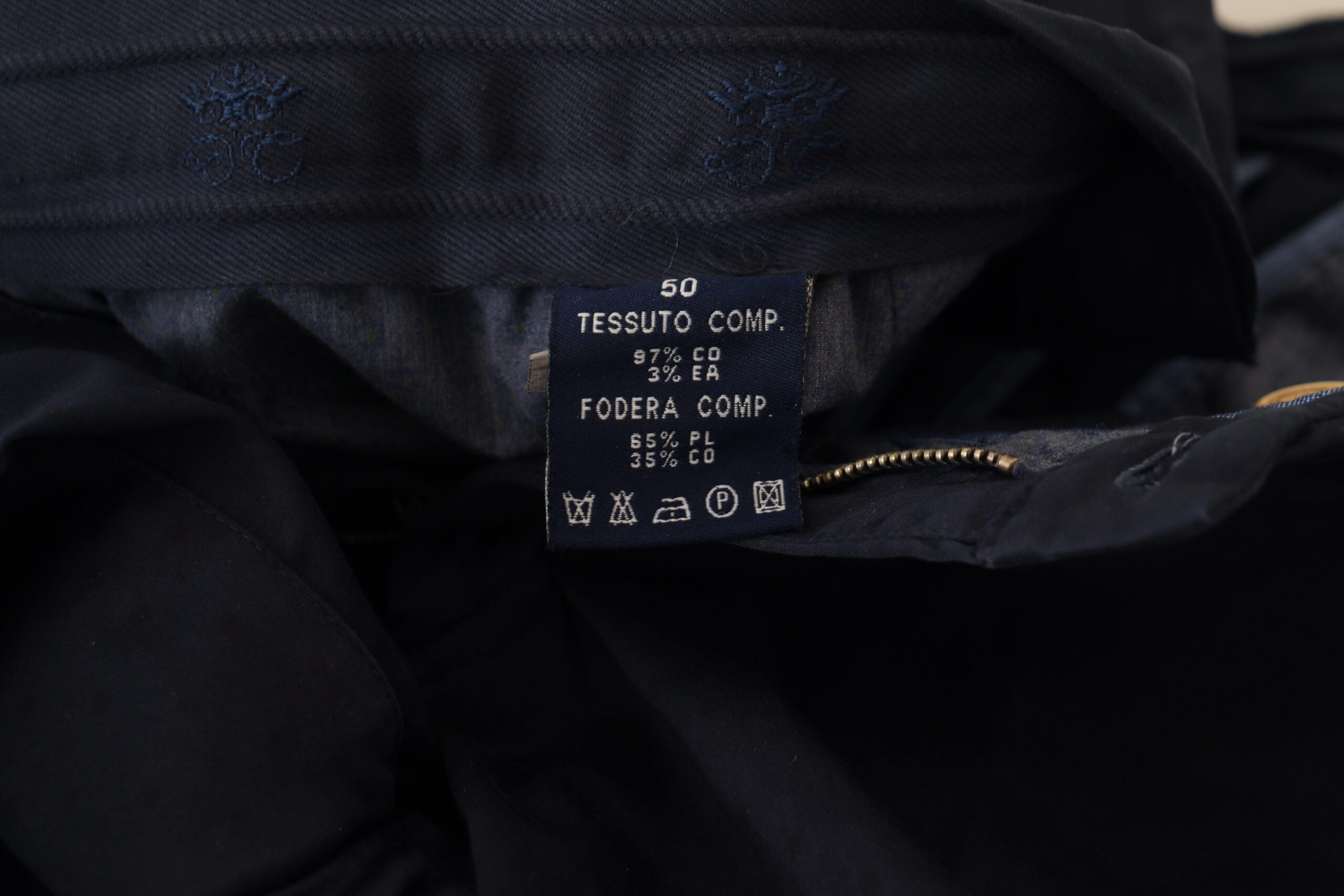 Dark Blue Cotton Skinny Men Pants - ventzia