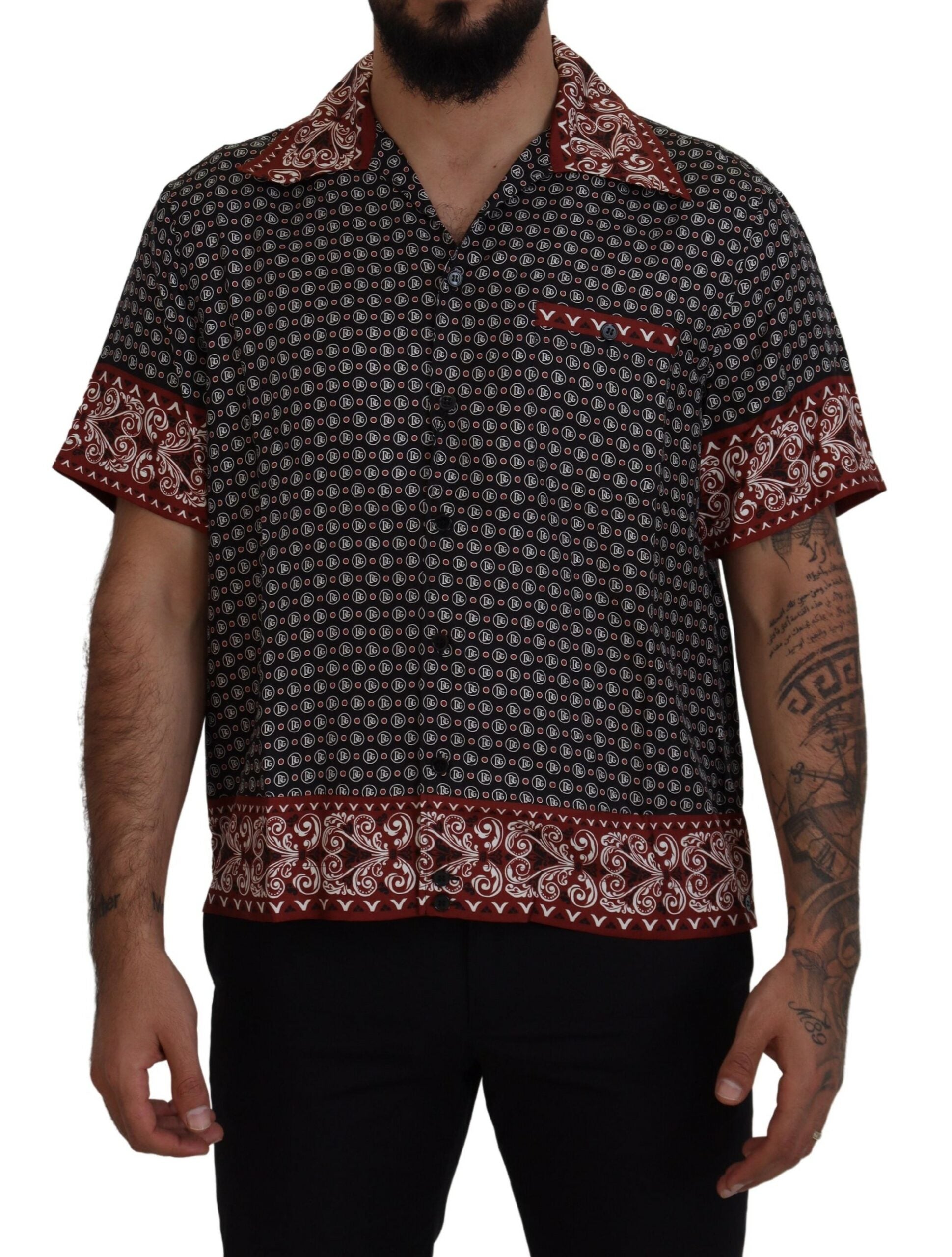Multicolor Patterned Silk Casual Shirt - ventzia