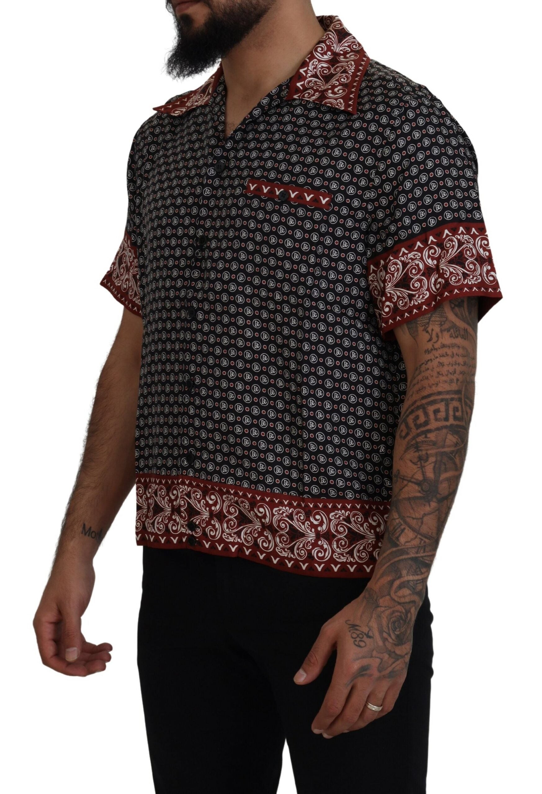 Multicolor Patterned Silk Casual Shirt - ventzia