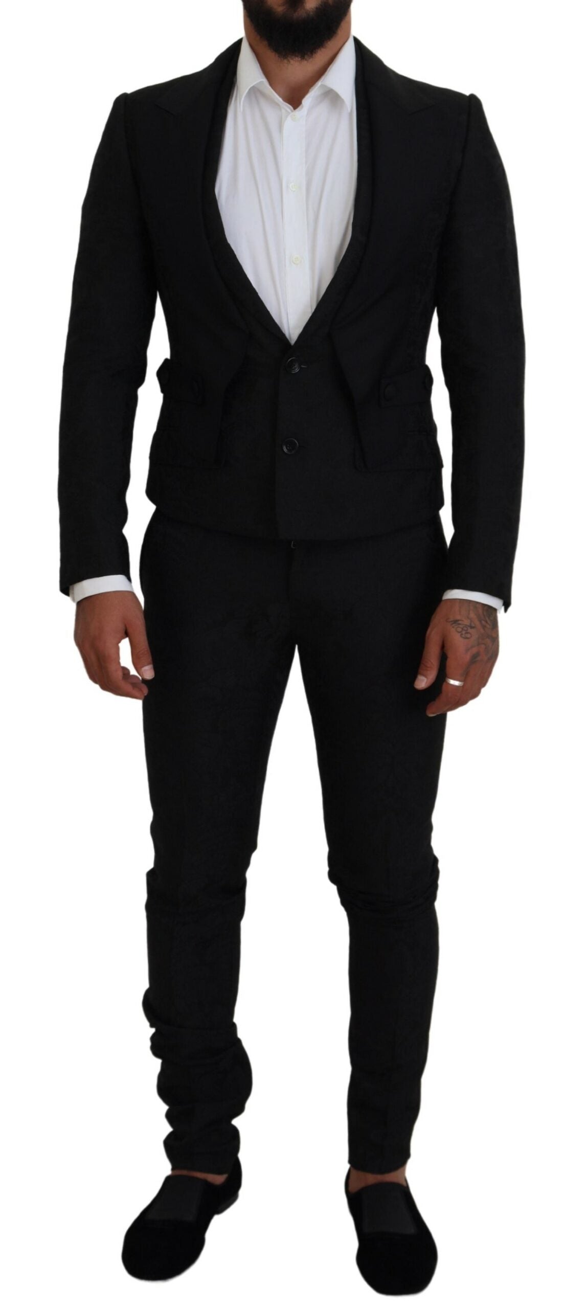 Black Polyester Men 2 Piece MARTINI Suit - ventzia
