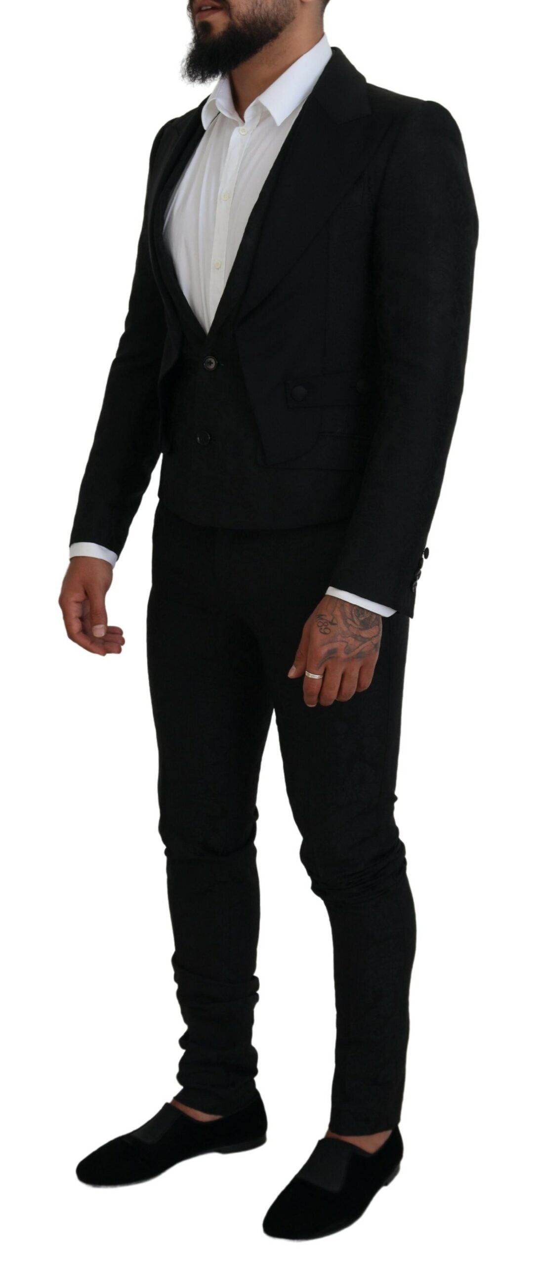 Black Polyester Men 2 Piece MARTINI Suit - ventzia