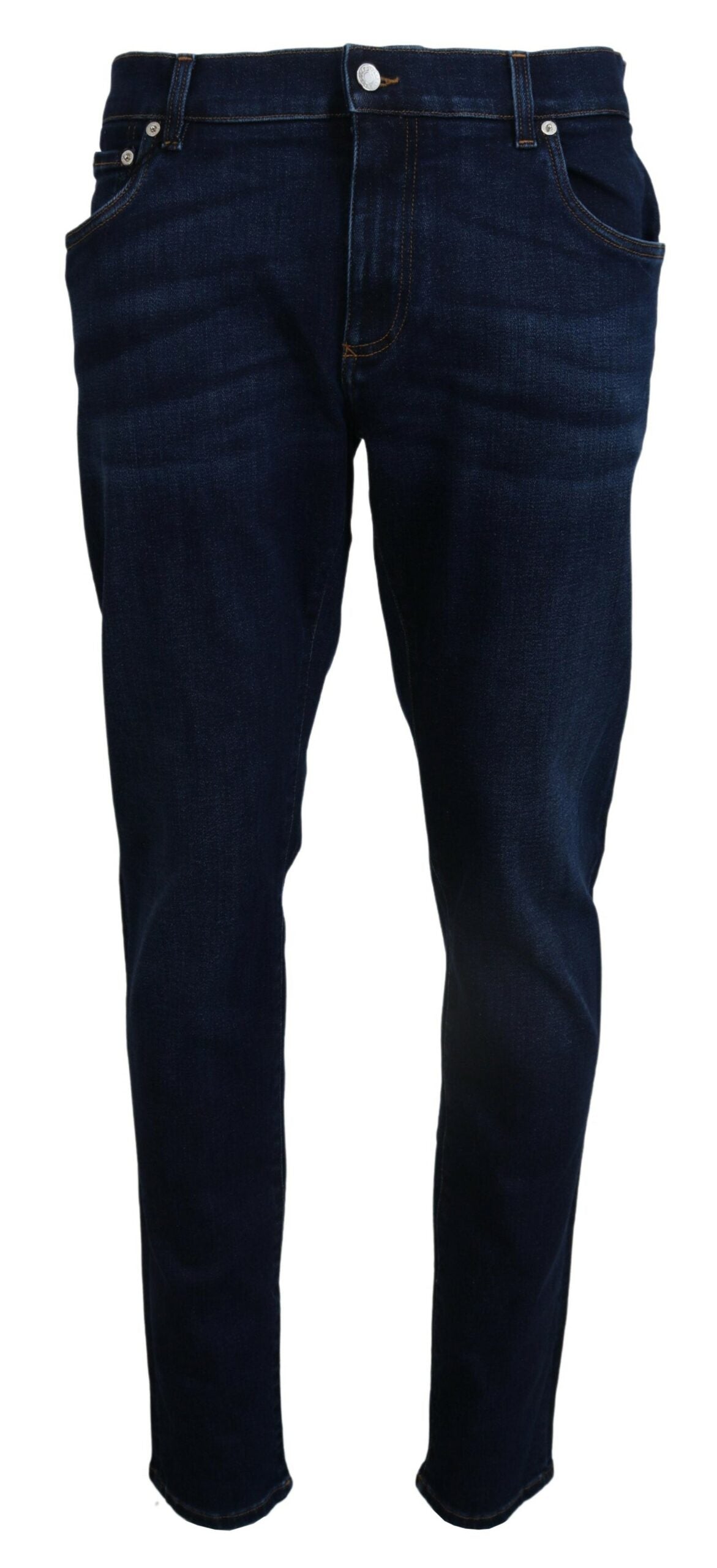 Dark Blue Cotton Denim SKINNY Jeans - ventzia