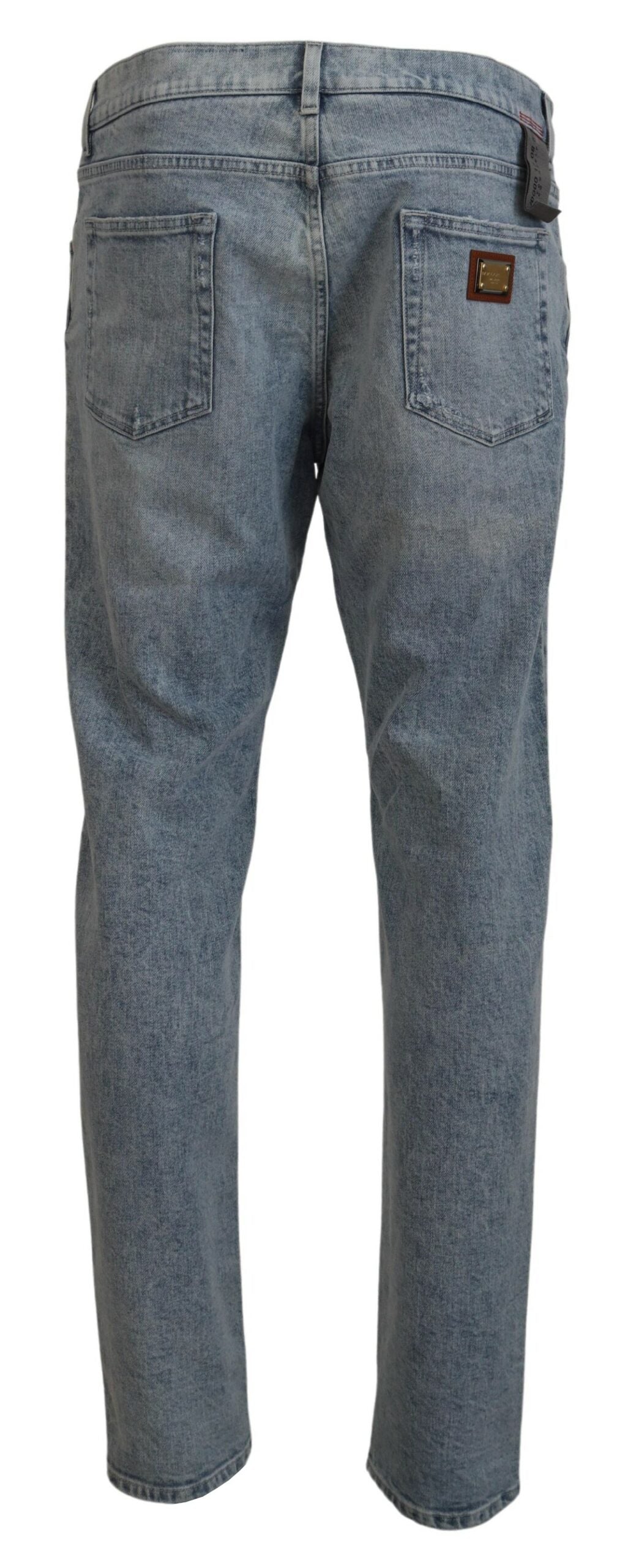 Blue Wash Slim Fit Cotton Denim Jeans - ventzia