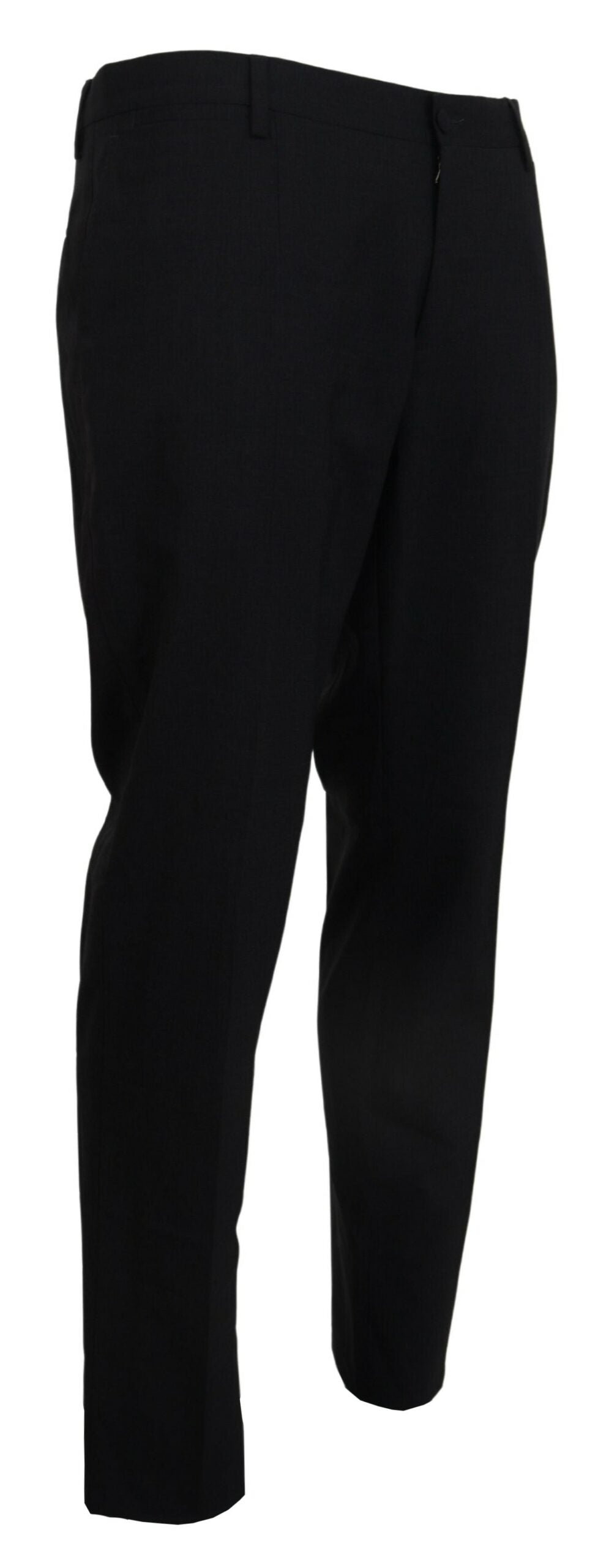Gray Wool Stretch Dress Formal Slim Fit Pant - ventzia