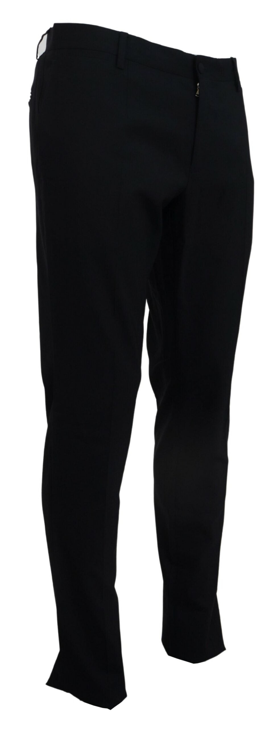 Blue Wool Stretch Dress Formal Slim Fit Pant - ventzia