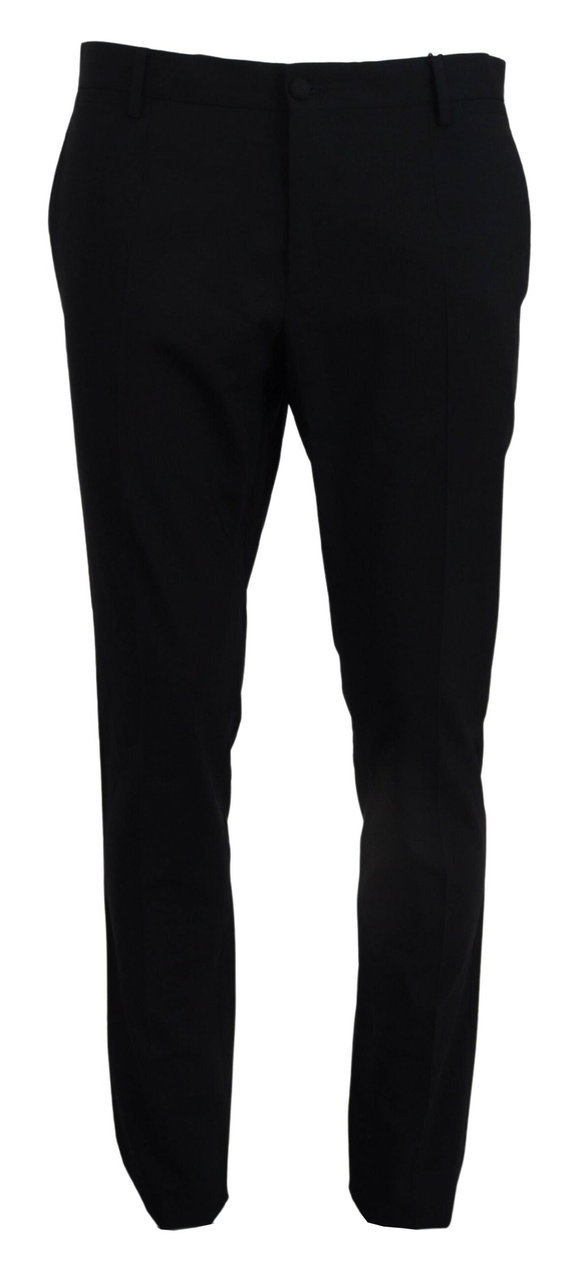 Blue Wool Stretch Dress Formal Slim Fit Pant - ventzia