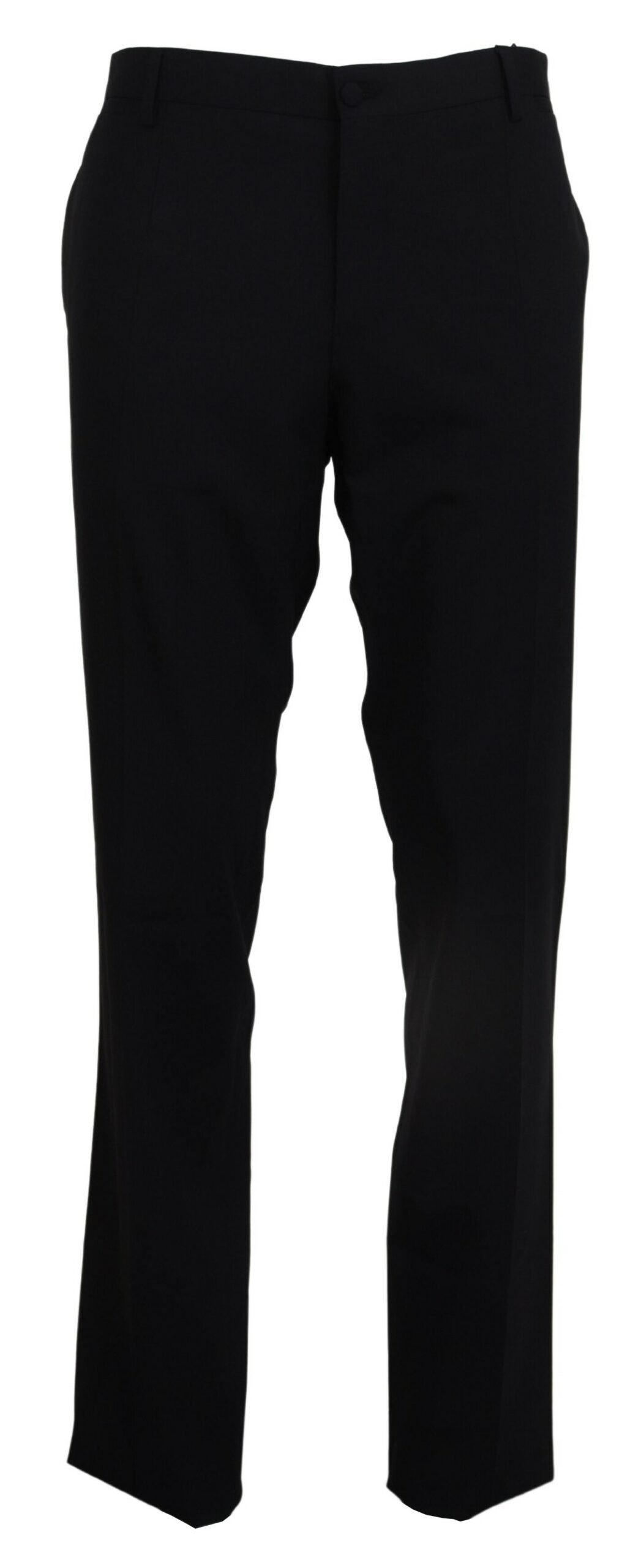Black Wool Stretch Dress Formal Slim Fit Pant - ventzia