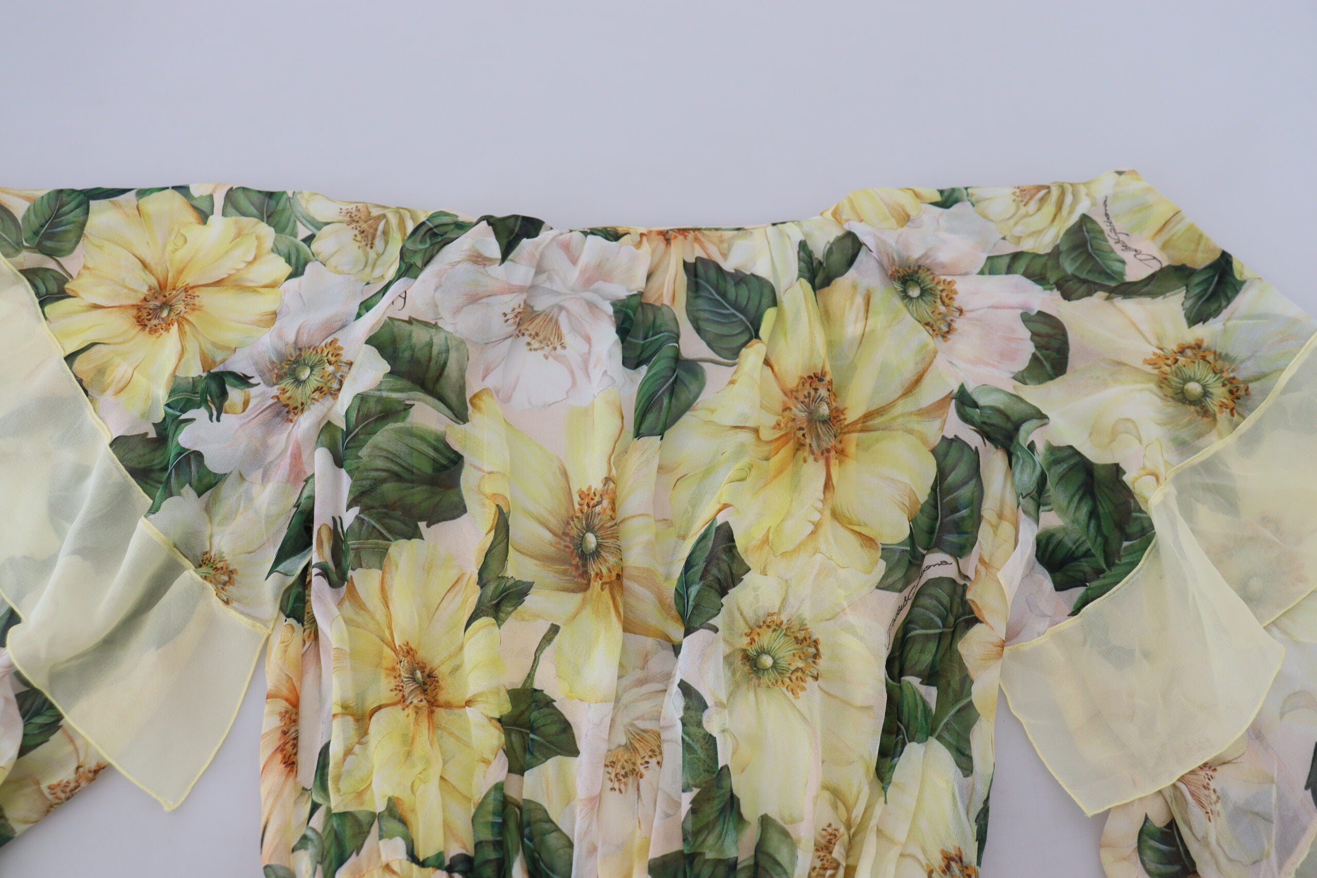 Multicolor Silk Floral Print Long Maxi Dress - ventzia
