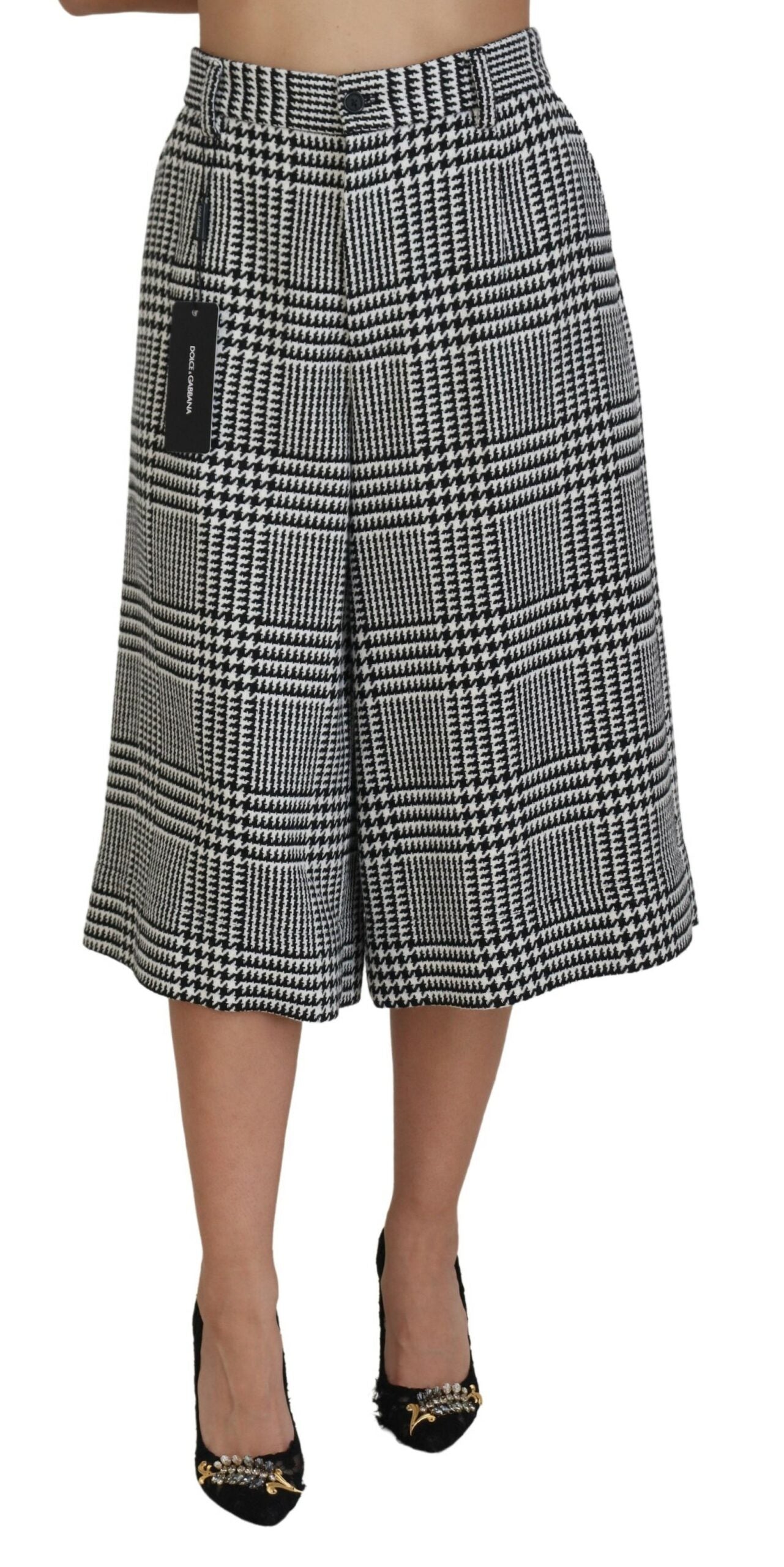 Gray Plaid High Waist Wide Leg Alpaca Pants - ventzia