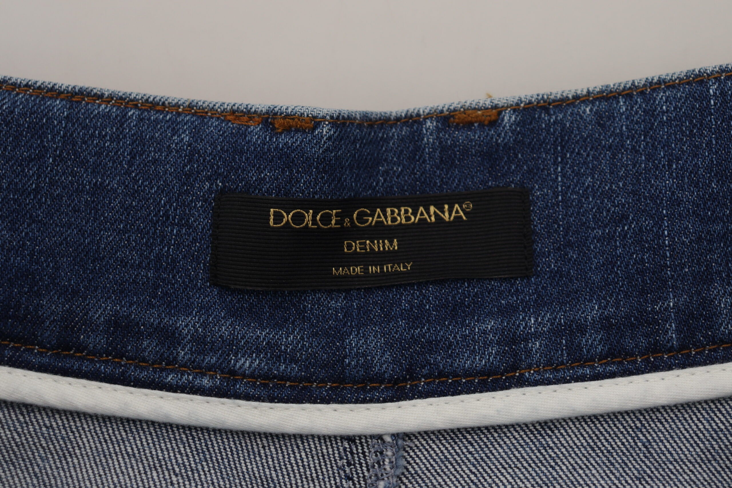 Blue High Waist Denim Cotton Stretch Jeans - ventzia