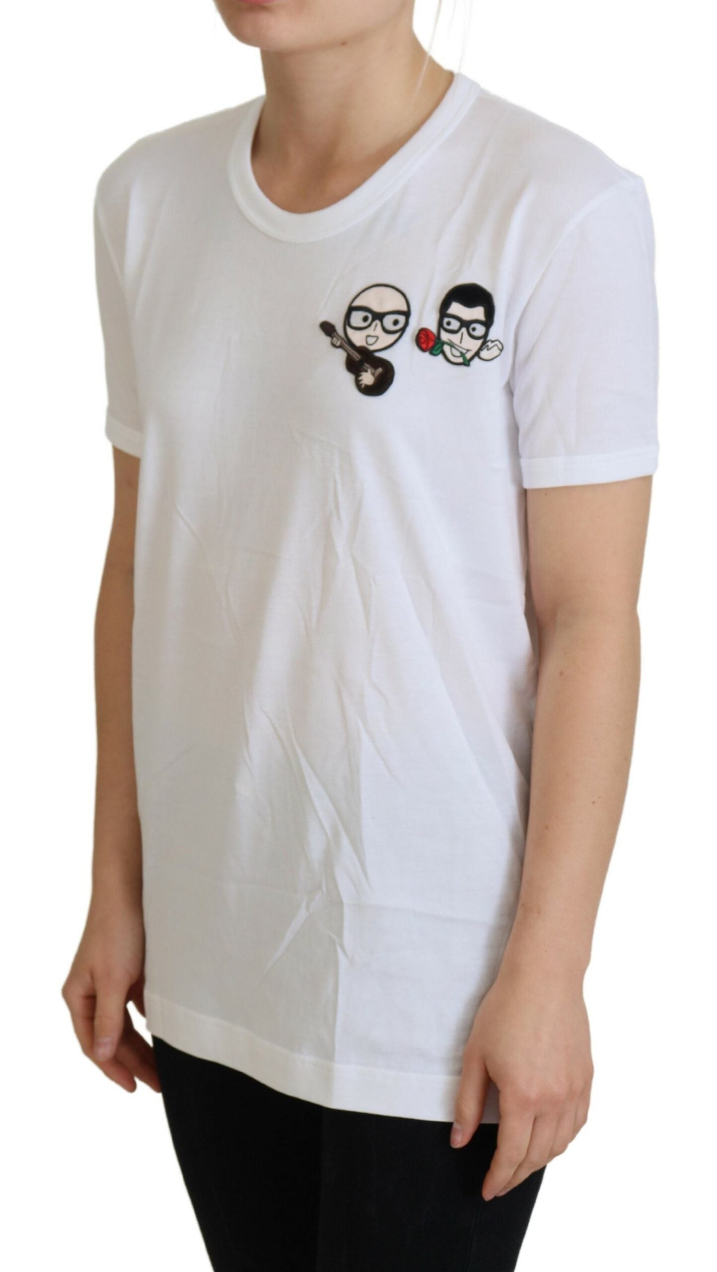 White #dgfamily Crewneck Cotton T-shirt - ventzia