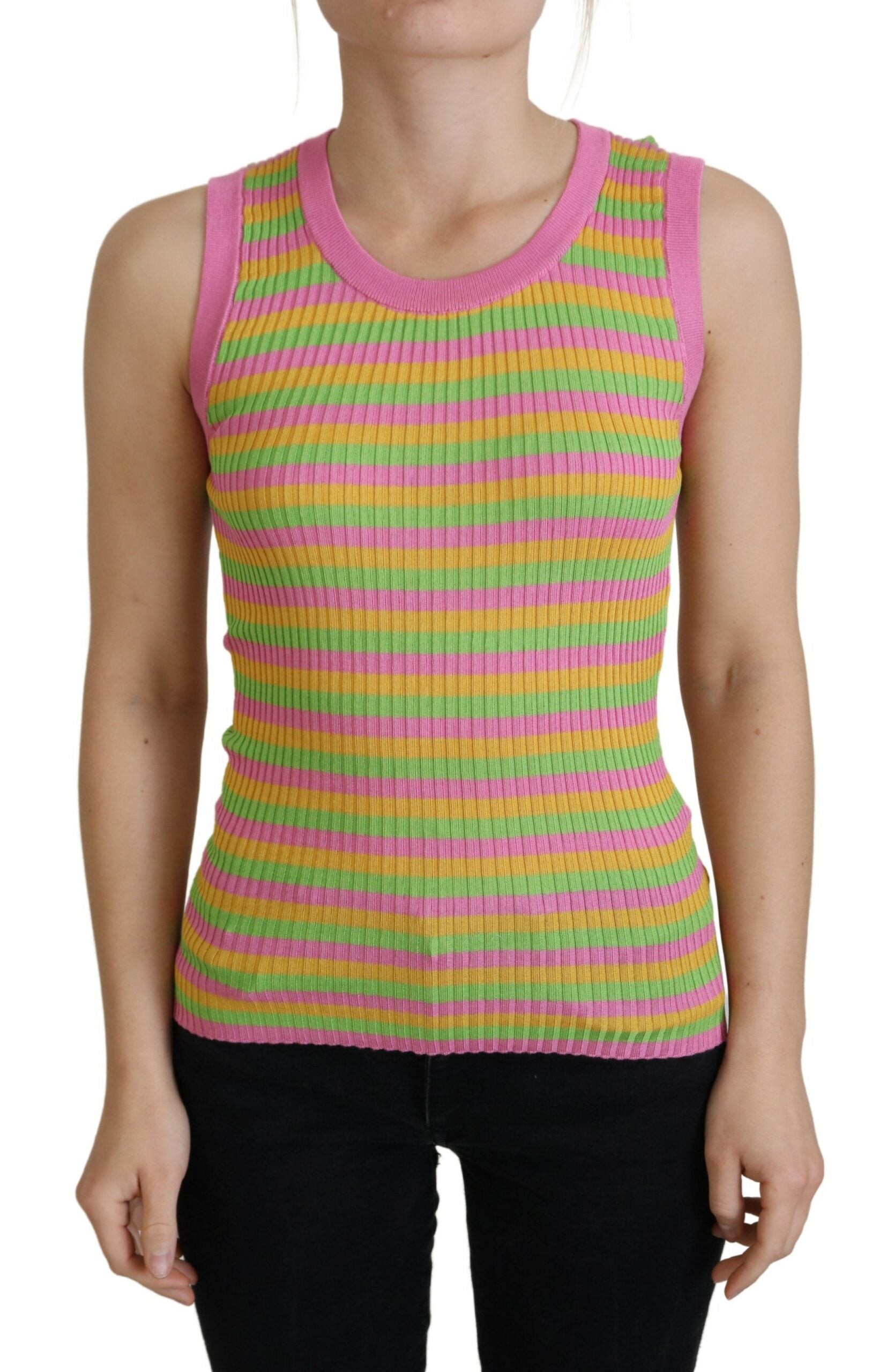 Multicolor Silk Vest Pullover Tank Top - ventzia