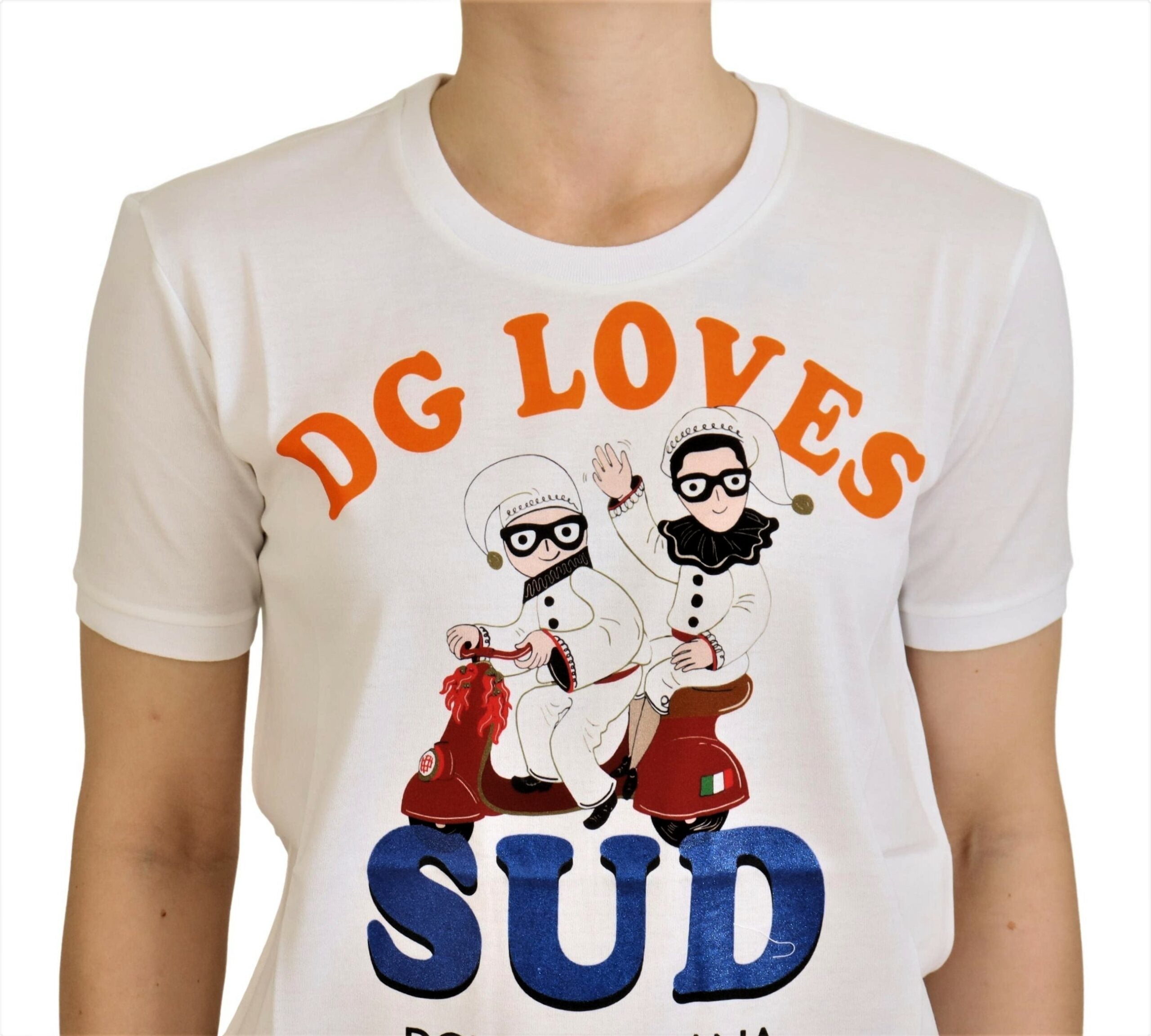 White Cotton DG Loves SUD  T-shirt - ventzia