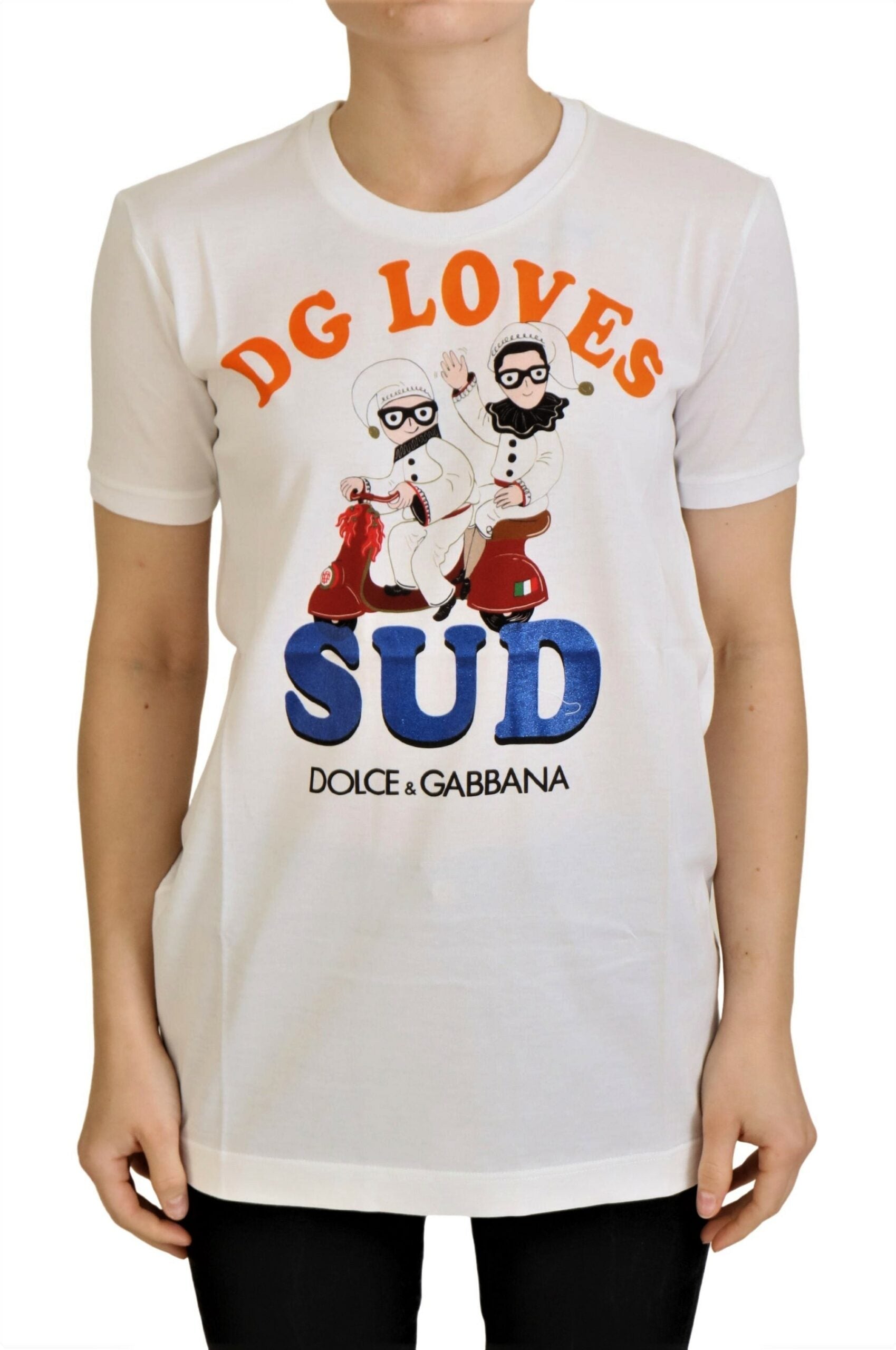 White Cotton DG Loves SUD  T-shirt - ventzia